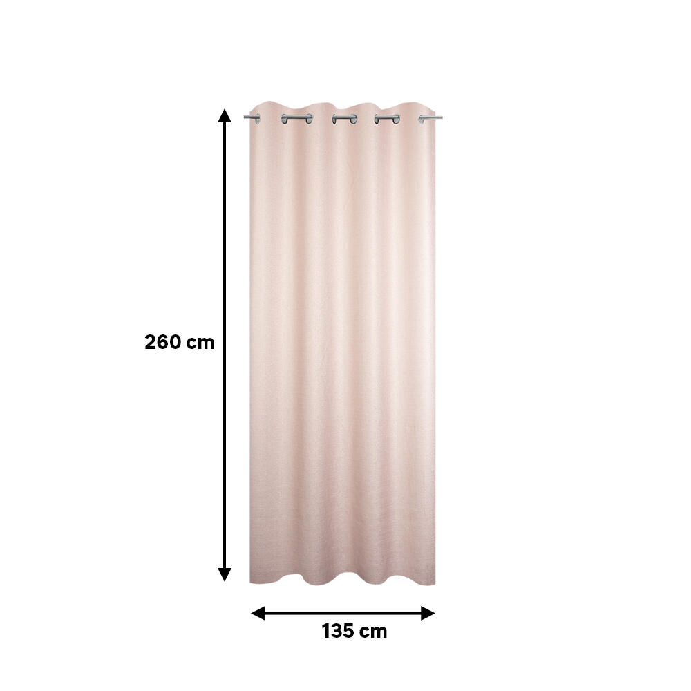 Cortina  ollaos Dario  INSPIRE liso rosa de 135x260cm - 2