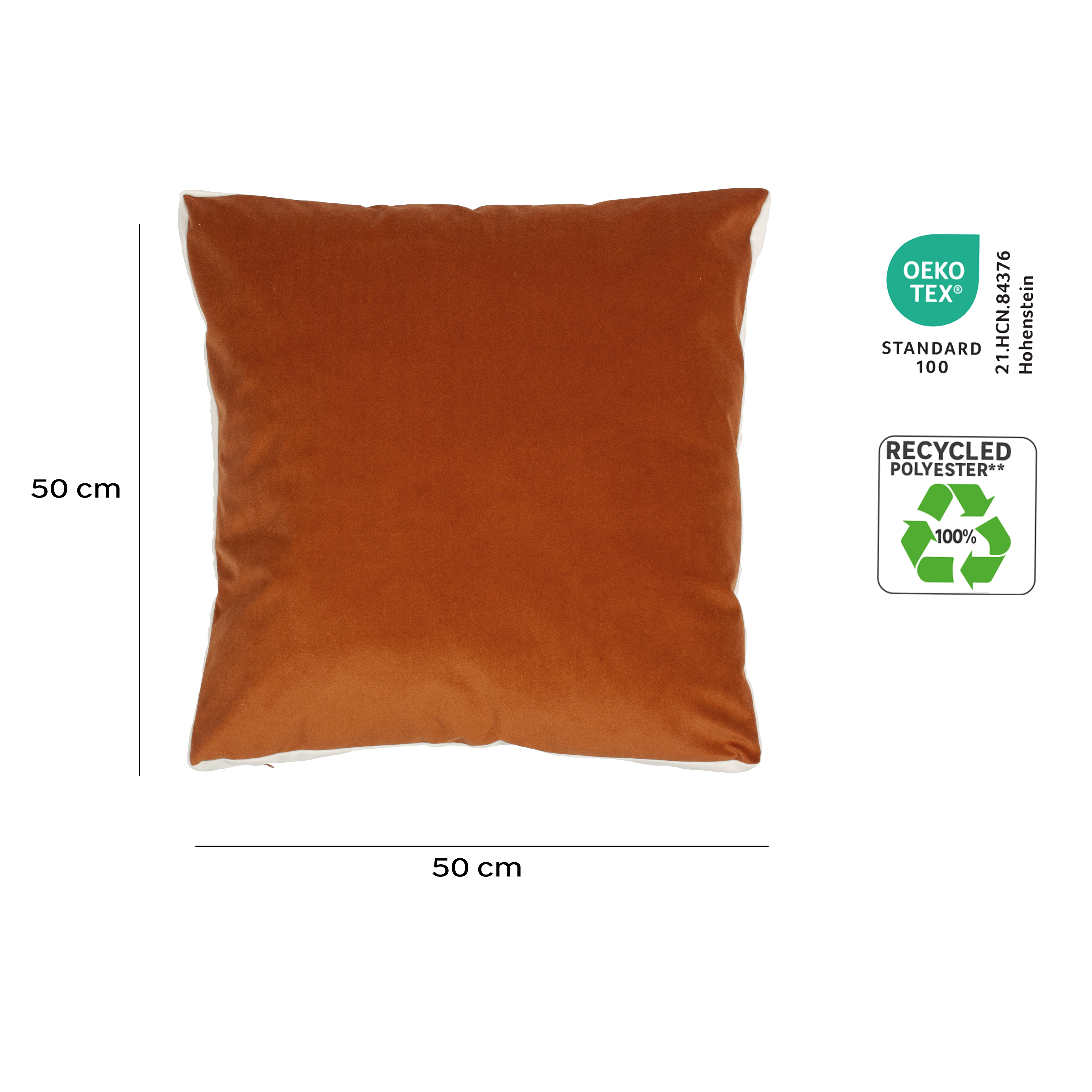 Housse de coussin Clarks, orange / cuivré, 50 x 50 cm, INSPIRE - 2