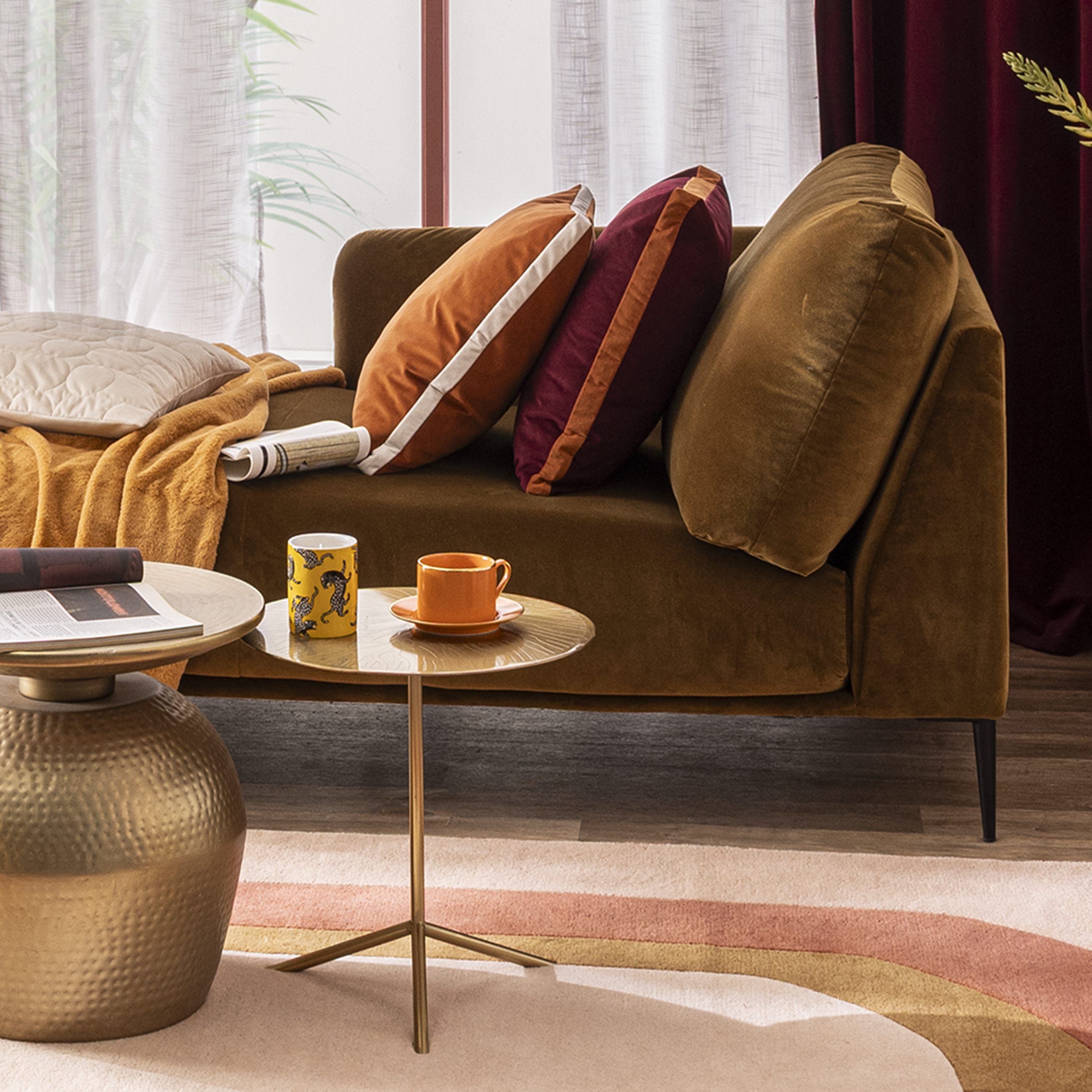 Housse de coussin Clarks, orange / cuivré, 50 x 50 cm, INSPIRE - 3