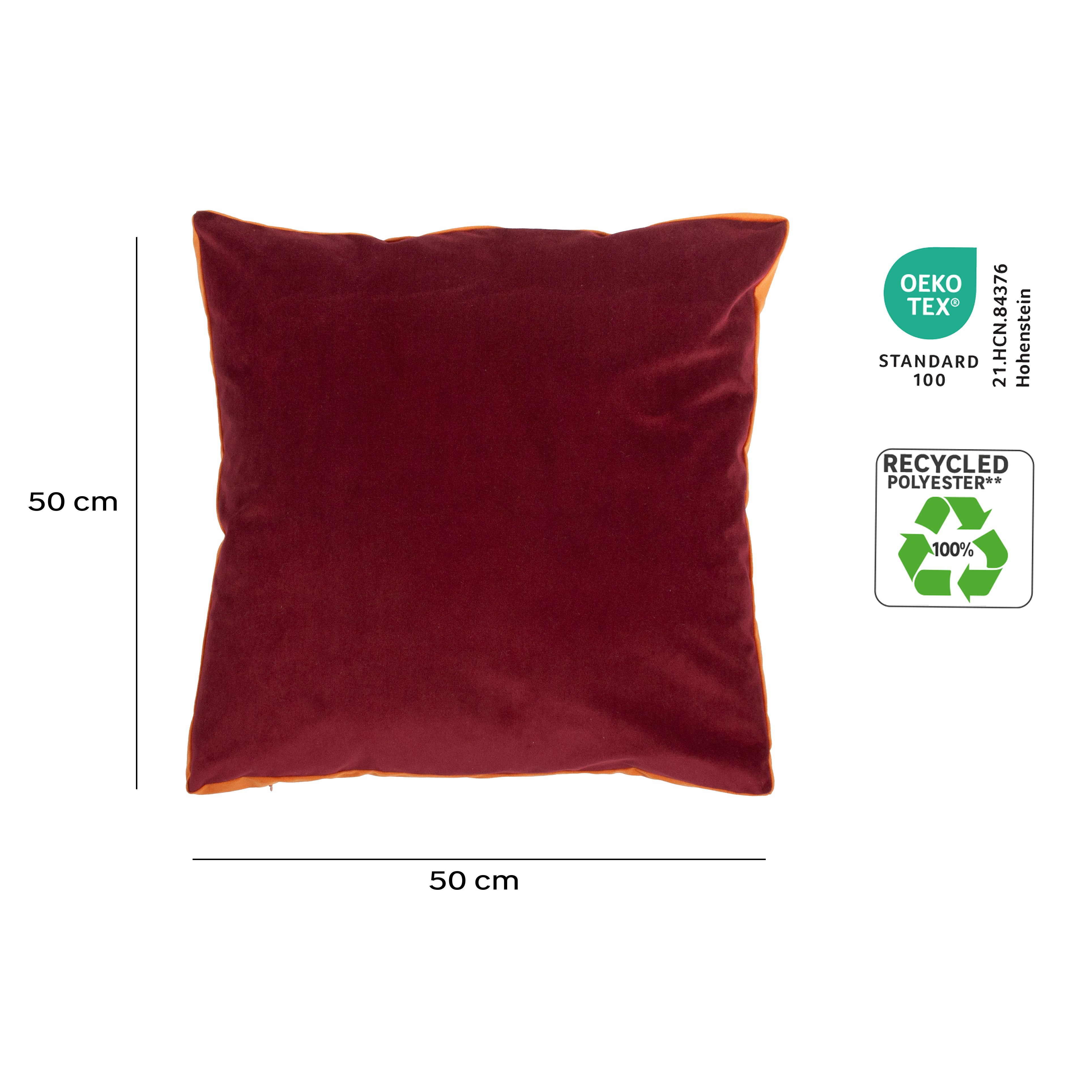 Housse de coussin Clarks rouge, 50 x 50 cm - 3