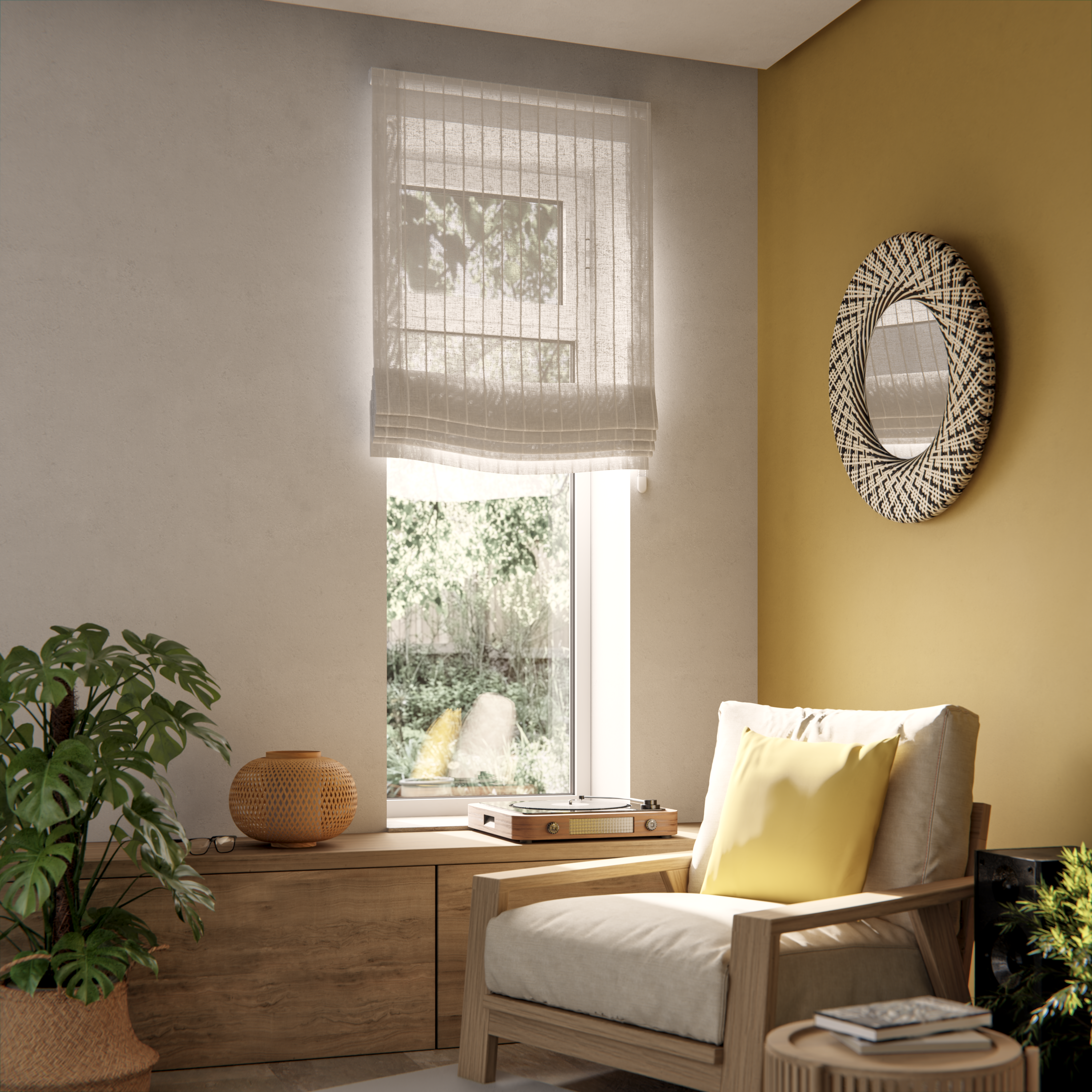 Estor plegable paqueto mongomeri blanco de 90x250 cm