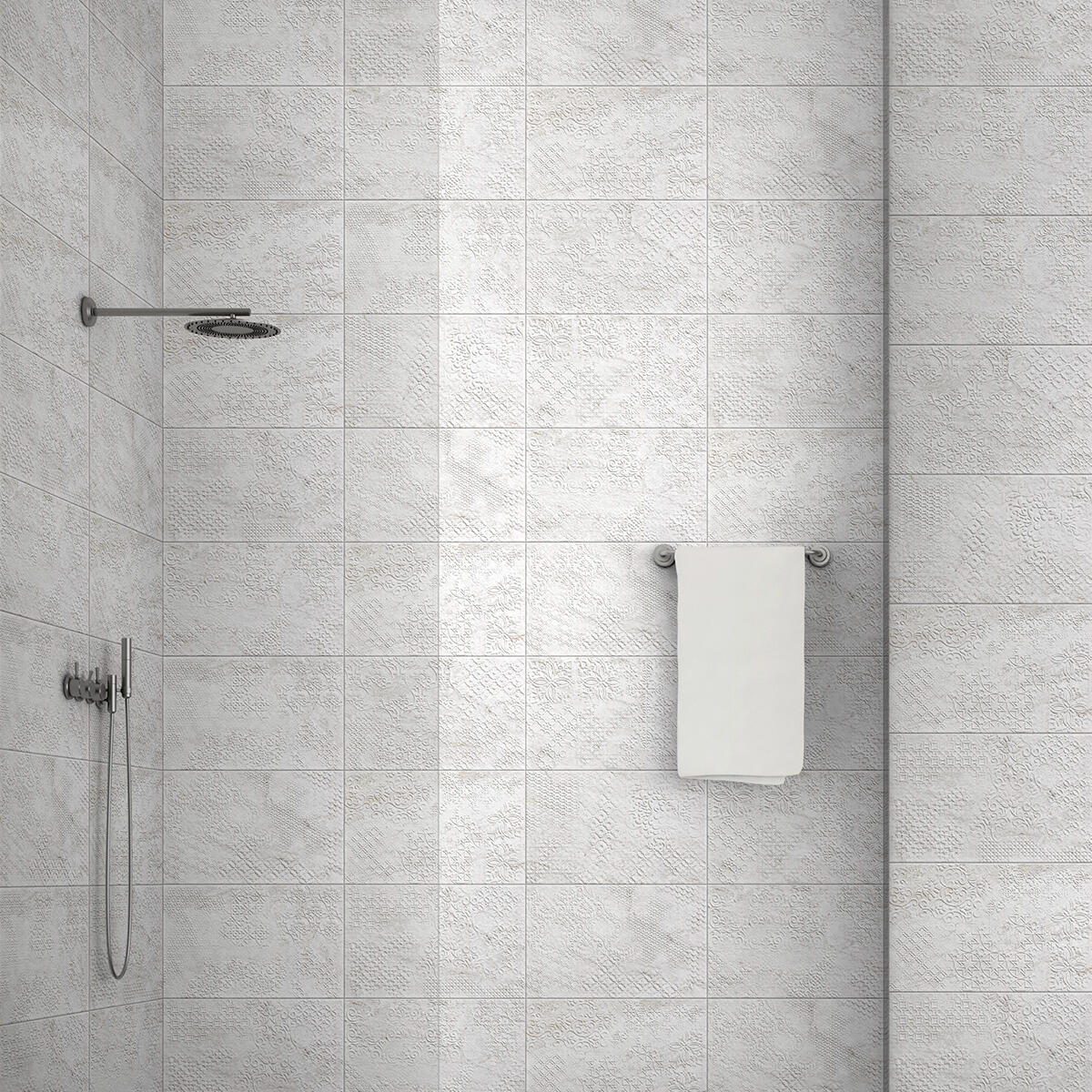 Piastrella da rivestimento interno in maiolica 25 x 40 cm smaltato grigio opaco Pietra Bella Decoro Trame traffico medio forte (pei 3/5) Sp. 6.1 mm 2 mq - 2