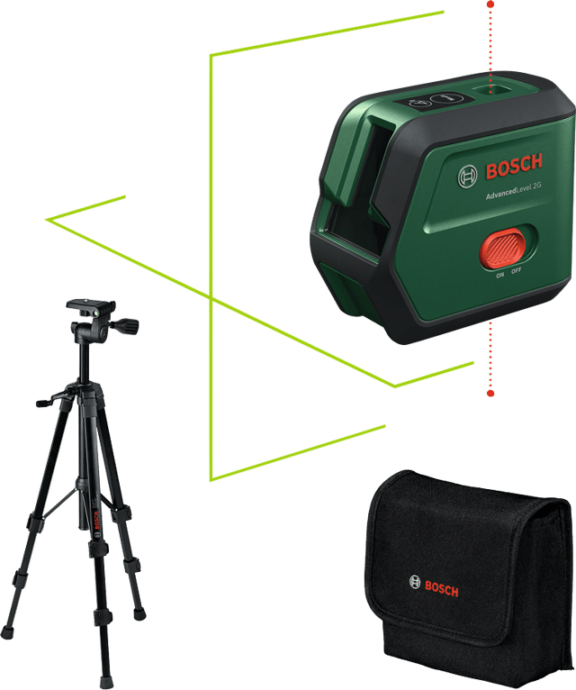 Niveau laser à croix et fonction aplomb vert BOSCH AdvancedLevel 2G + Trépied