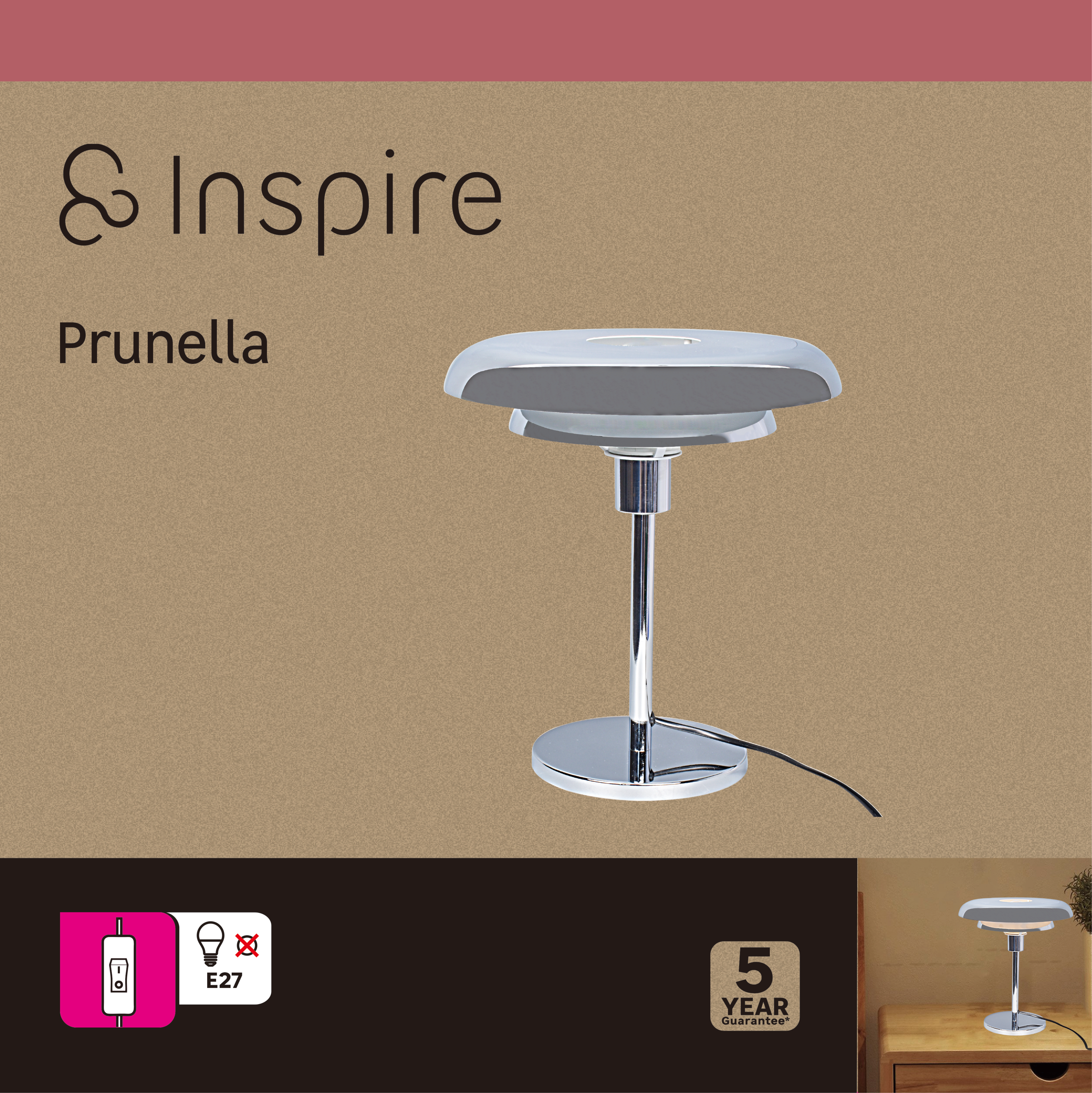 Lampe Prunella, fer, gris, H.35.1 cm INSPIRE, E27 - 8