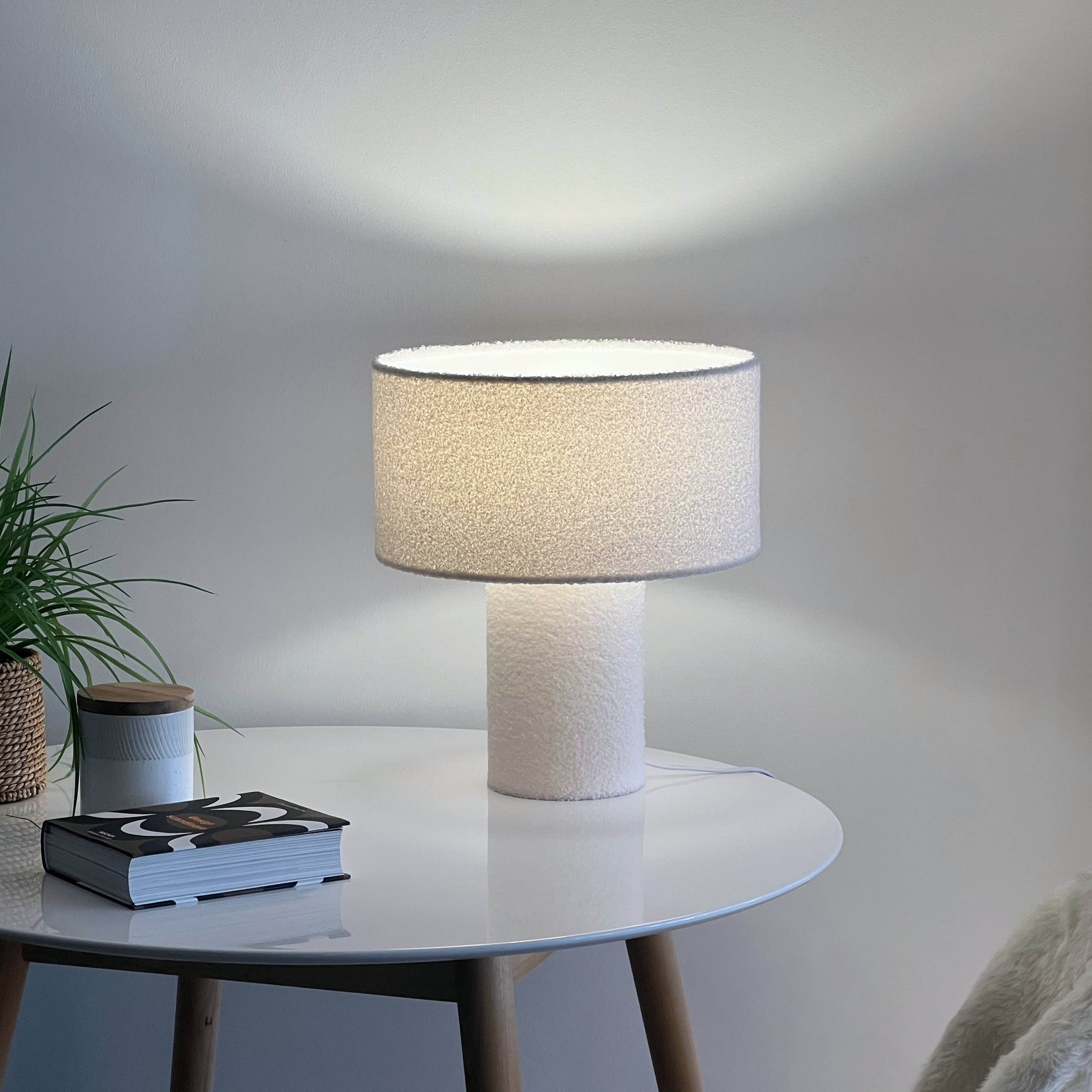 Lampa stołowa Nans biała E27 40 cm Inspire