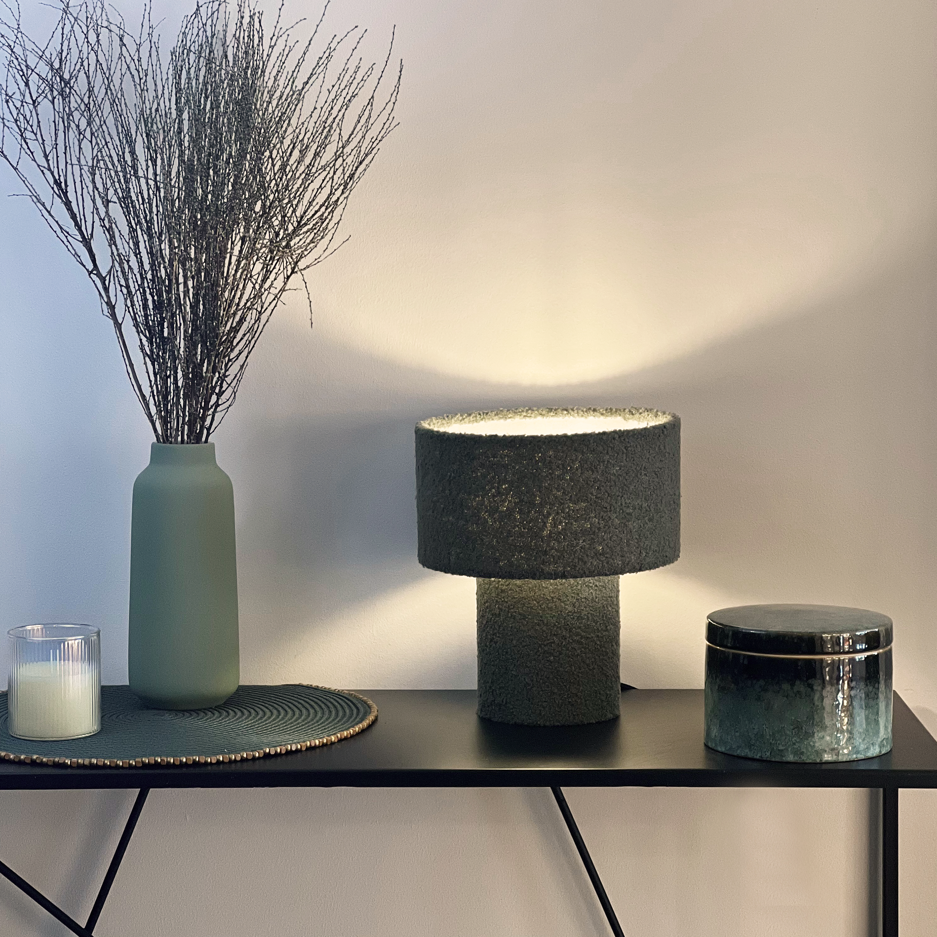 Lampa stołowa Nans zielona E27 25 cm Inspire - 5