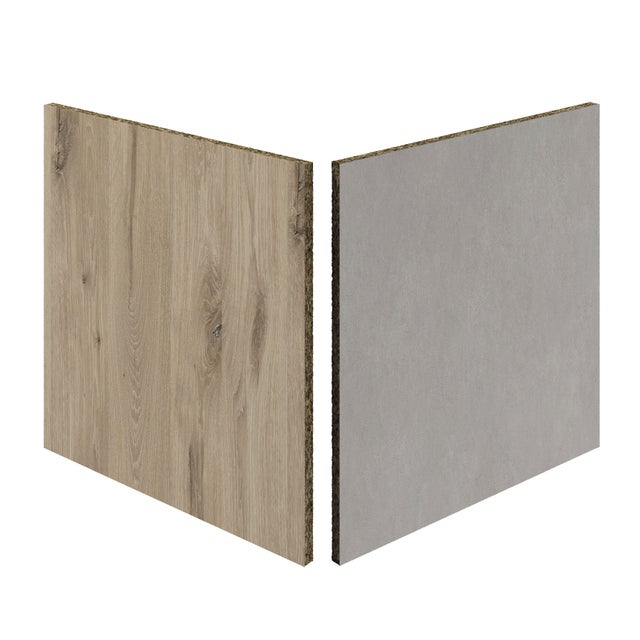 Crédence stratifié Chene viking/Beton lava L.300 x H.64 cm, Ep.9 mm