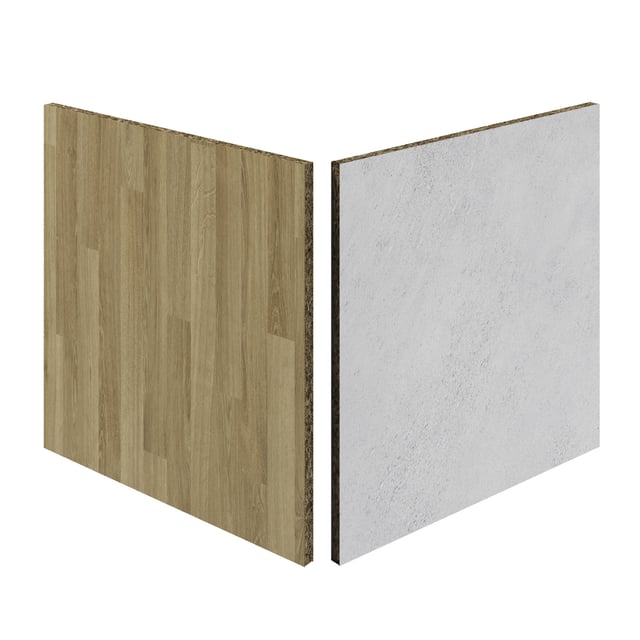 Crédence stratifié Chene scandinave/Beton moon L.300 x H.64 cm, Ep.9 mm