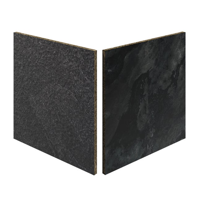 Crédence stratifié Dark stell/Luna noir L.300 x H.64 cm, Ep.9 mm