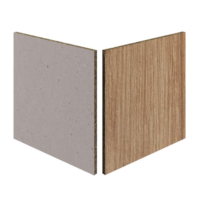 Crédence stratifié Chene col maison/Terrazzo gris L.300 x H.64 cm, Ep.9 mm