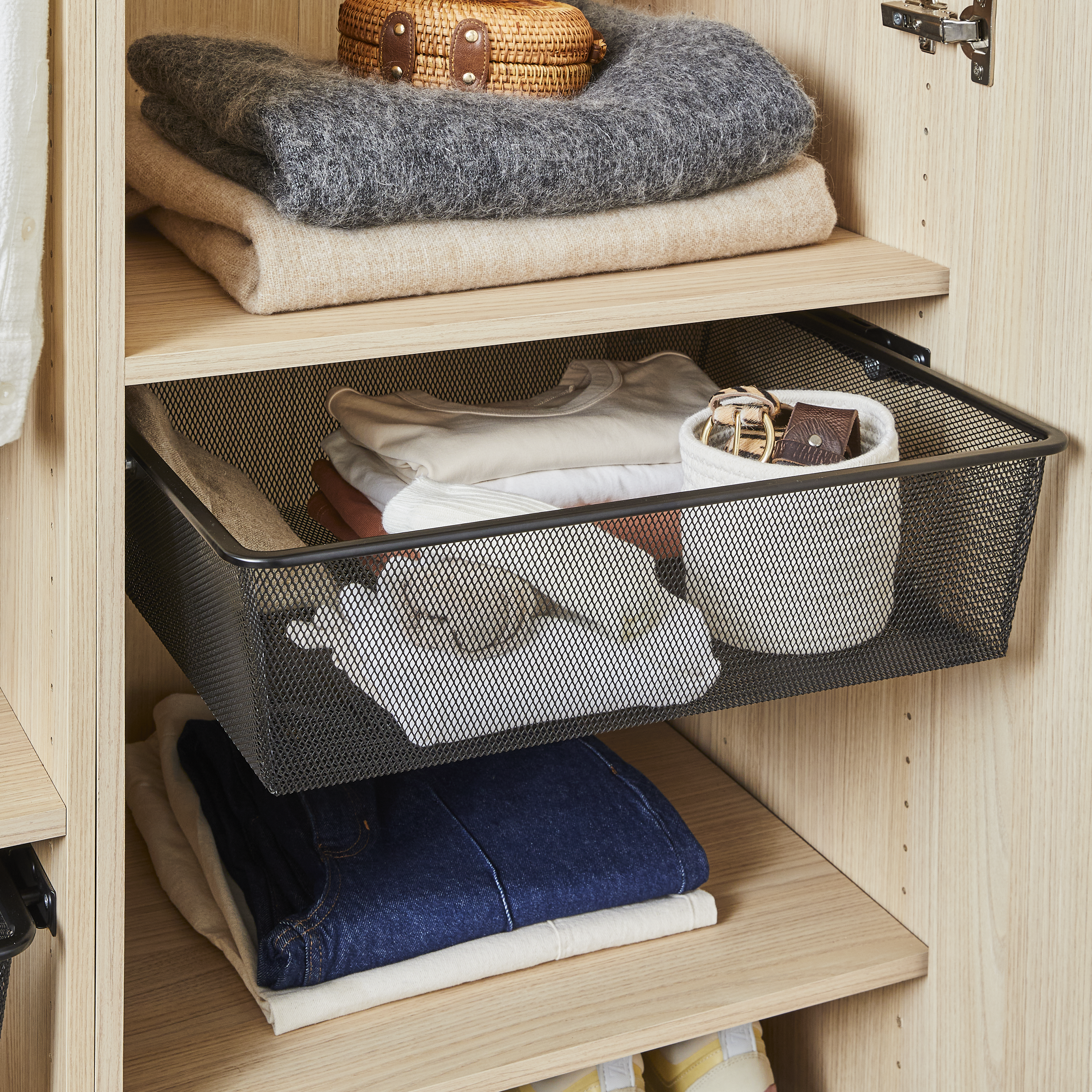 Cesto extraível deslizante para roupeiro preto 60x54 cm Spaceo Evo'M - 2