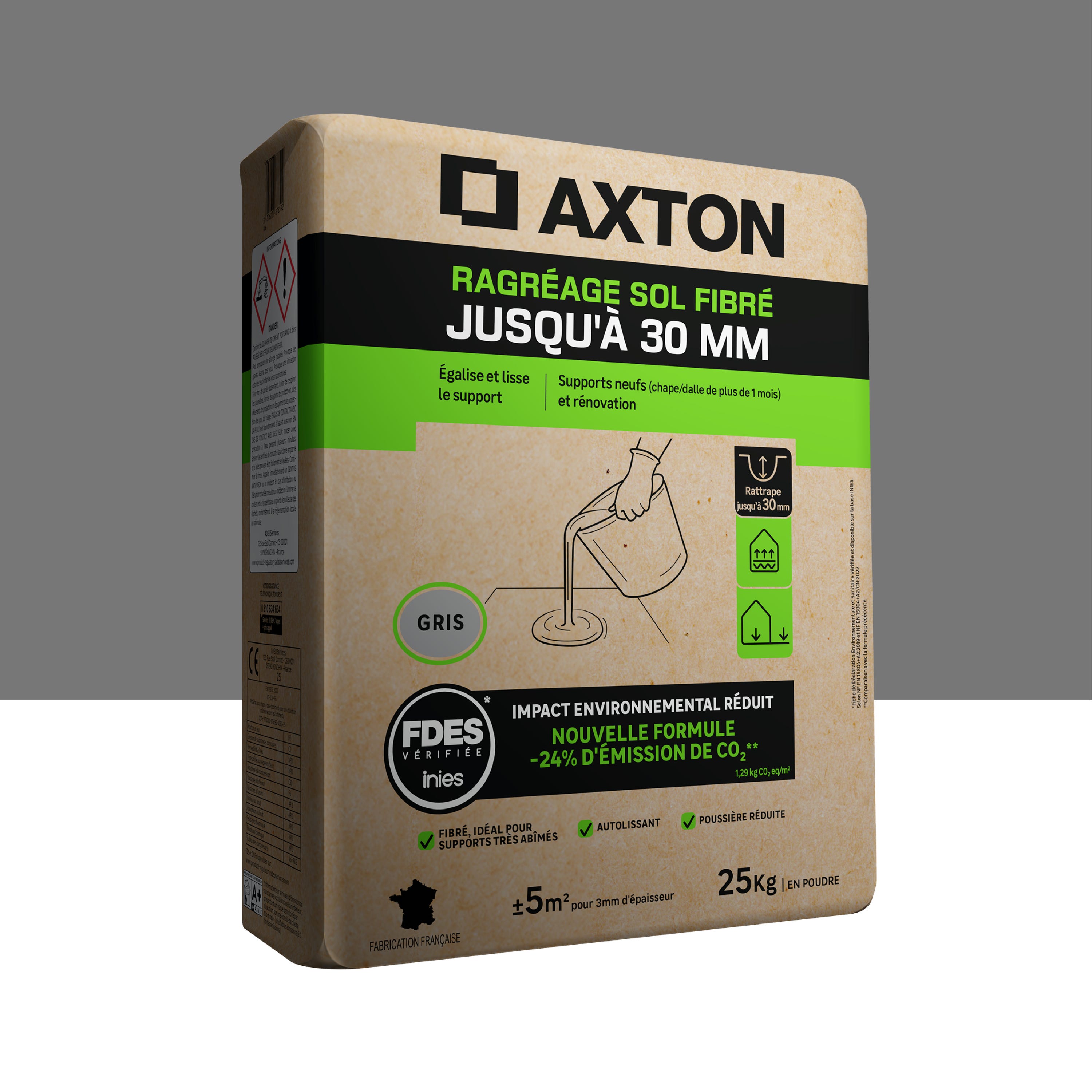 Ragréage fibré, intérieur extérieur, AXTON, 25 kg | Leroy Merlin