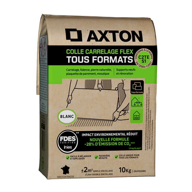 Colle en poudre sol/mur, intérieur/extérieur, tous formats, blanc AXTON 10kg