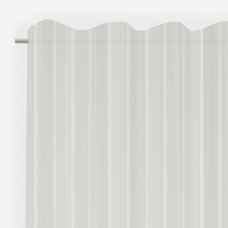 Visillo ollaos jara poliéster rayas blanco inspire de 140x280cm. cinta termopegada