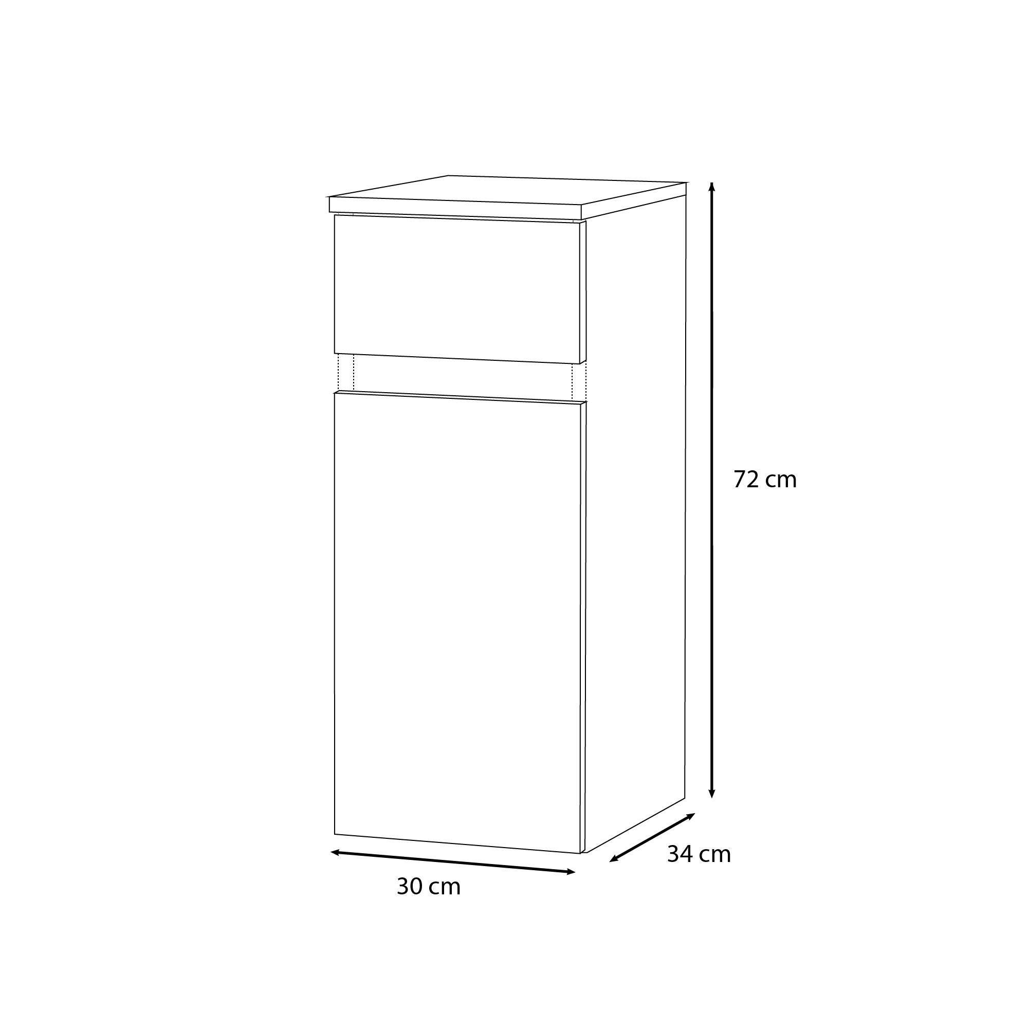 Estensione per mobile da bagno Kora 1 cassetto 1 anta rovere scuro L 30 x H 72 x P 34 cm - 4