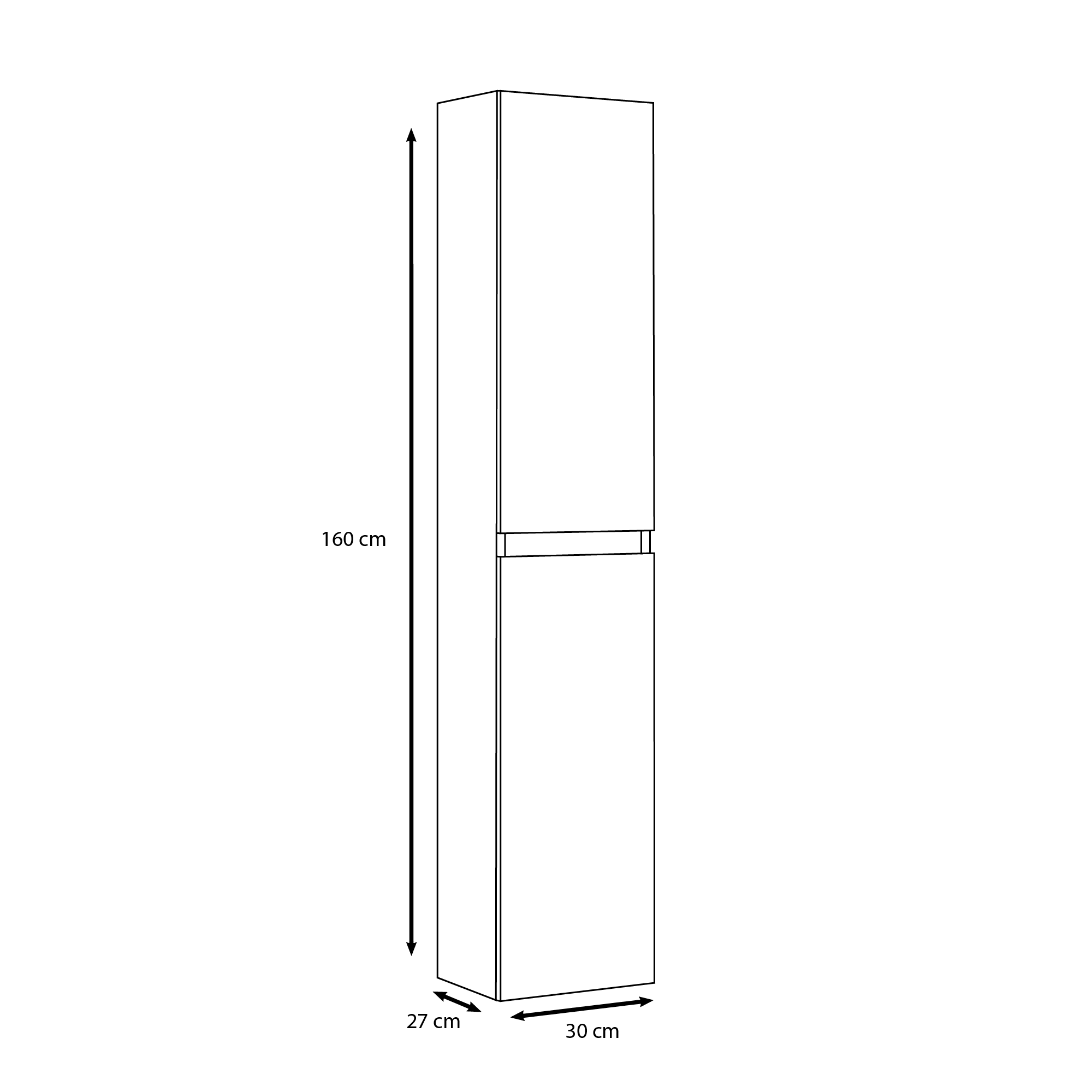 Colonna per mobile bagno Kora 2 ante P 27 x L 30 x H 160 cm olmo rousseau truciolare - 4