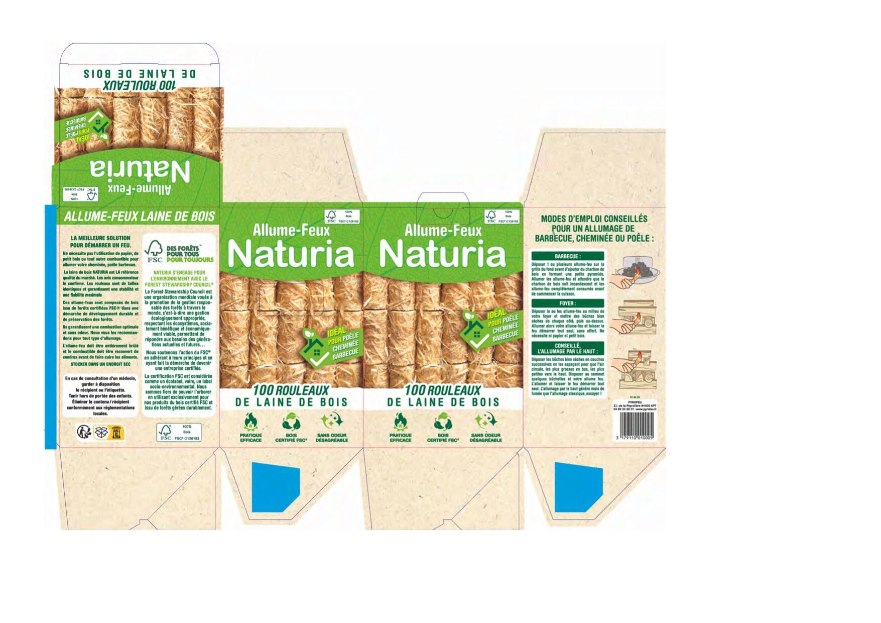 Allume feu en laine de bois NATURIA 100 pièces - 4