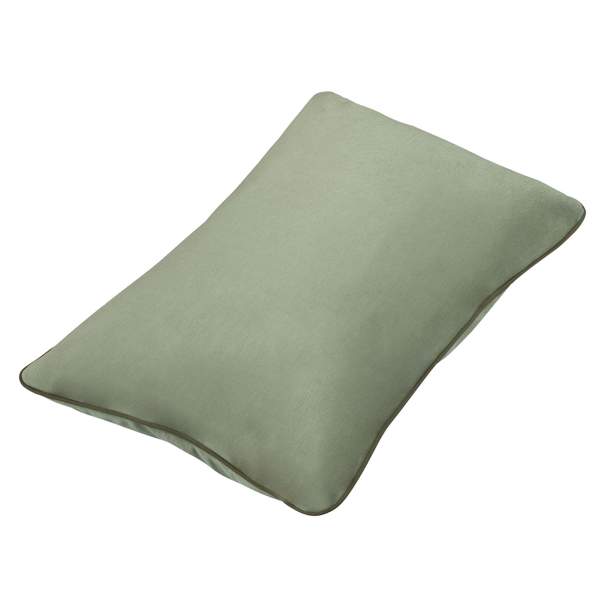 Cojín decorativo rectangular Velvetlin lino poliéster liso verde oliva cordoncillo 60x40cm - 5