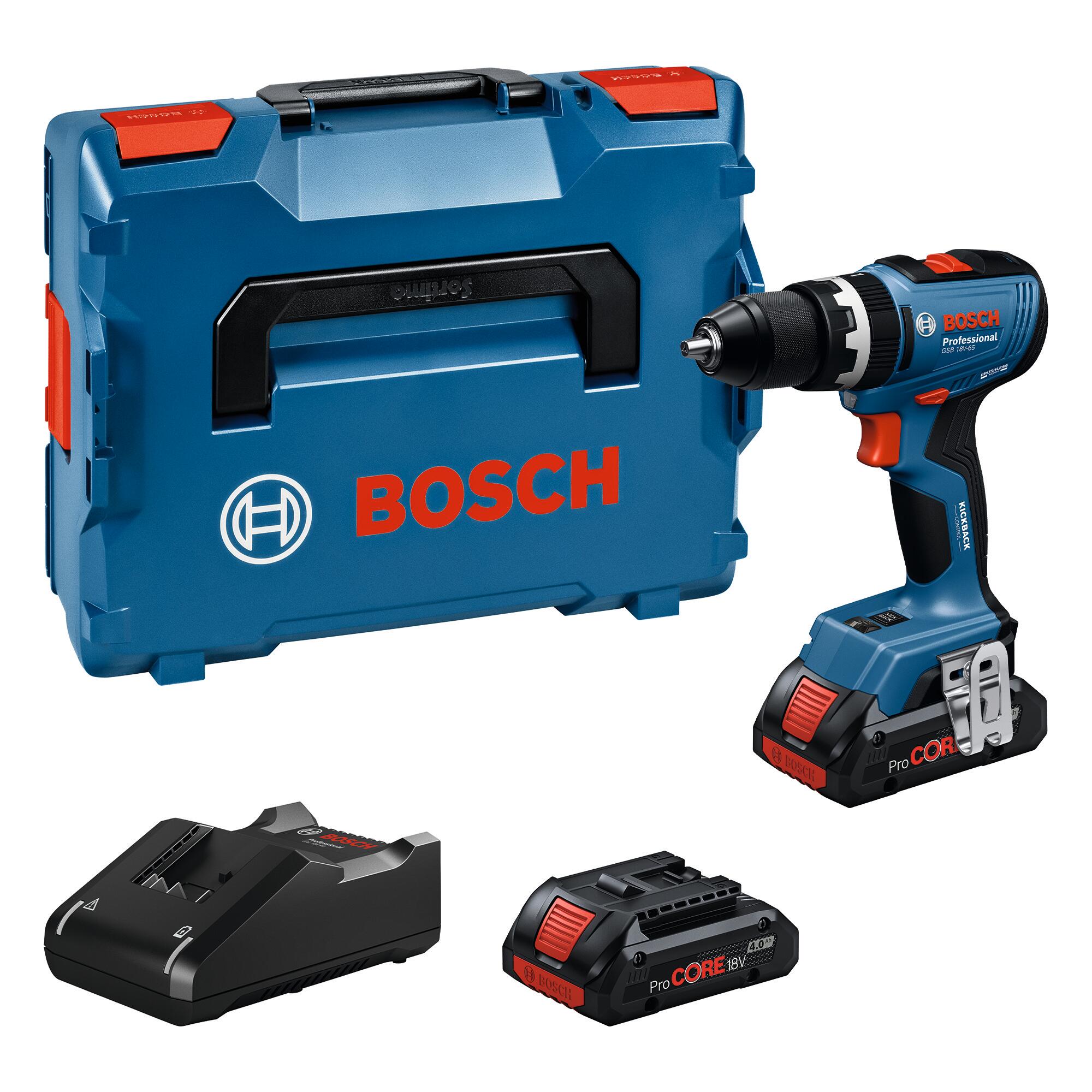 Taladro percutor a batería bosch professional 18 v- 65 az gsb 2 baterias