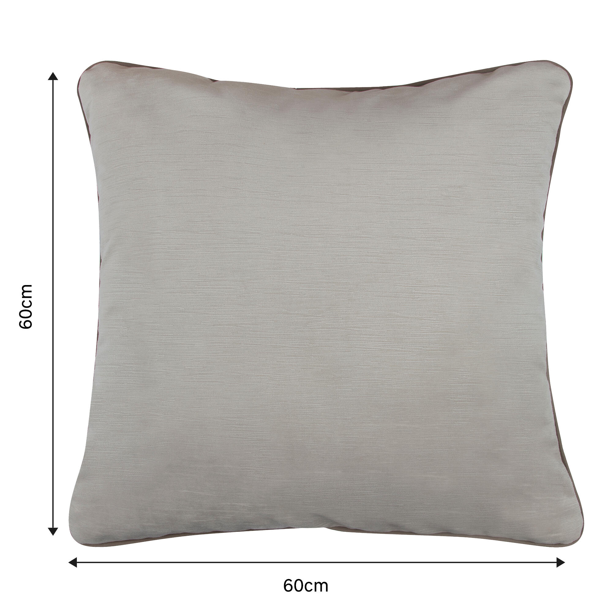 Cojín decorativo cuadrado Velvetlin  lino liso cordoncillo 60x60cm - 2