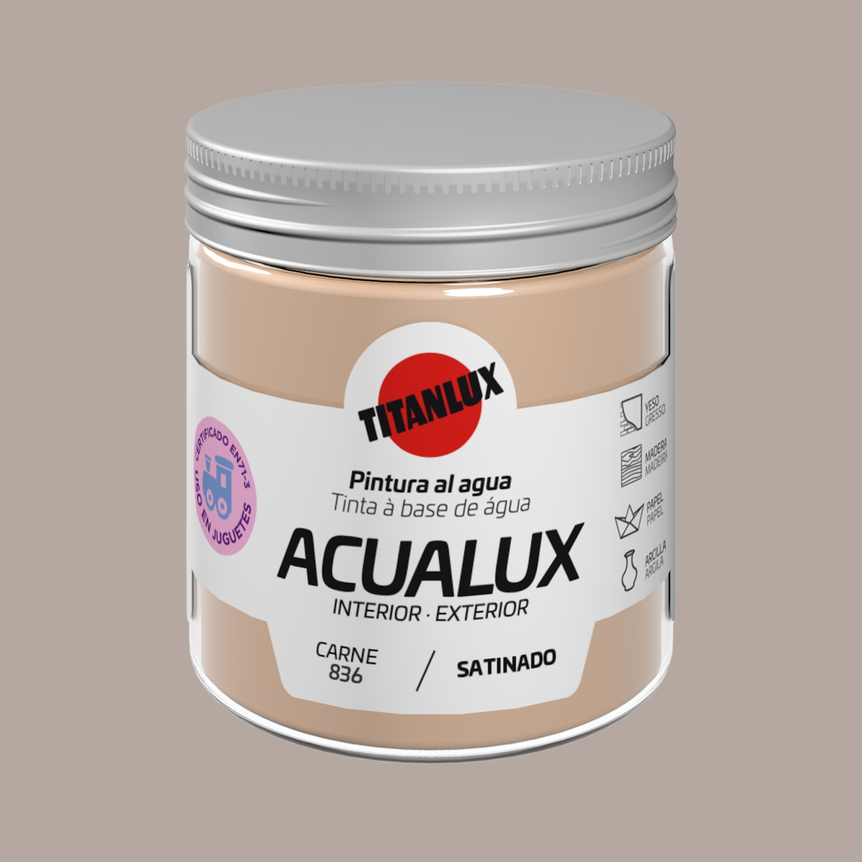 Pintura decorativa efecto liso acualux titanlux 75ml acabado terciopelo