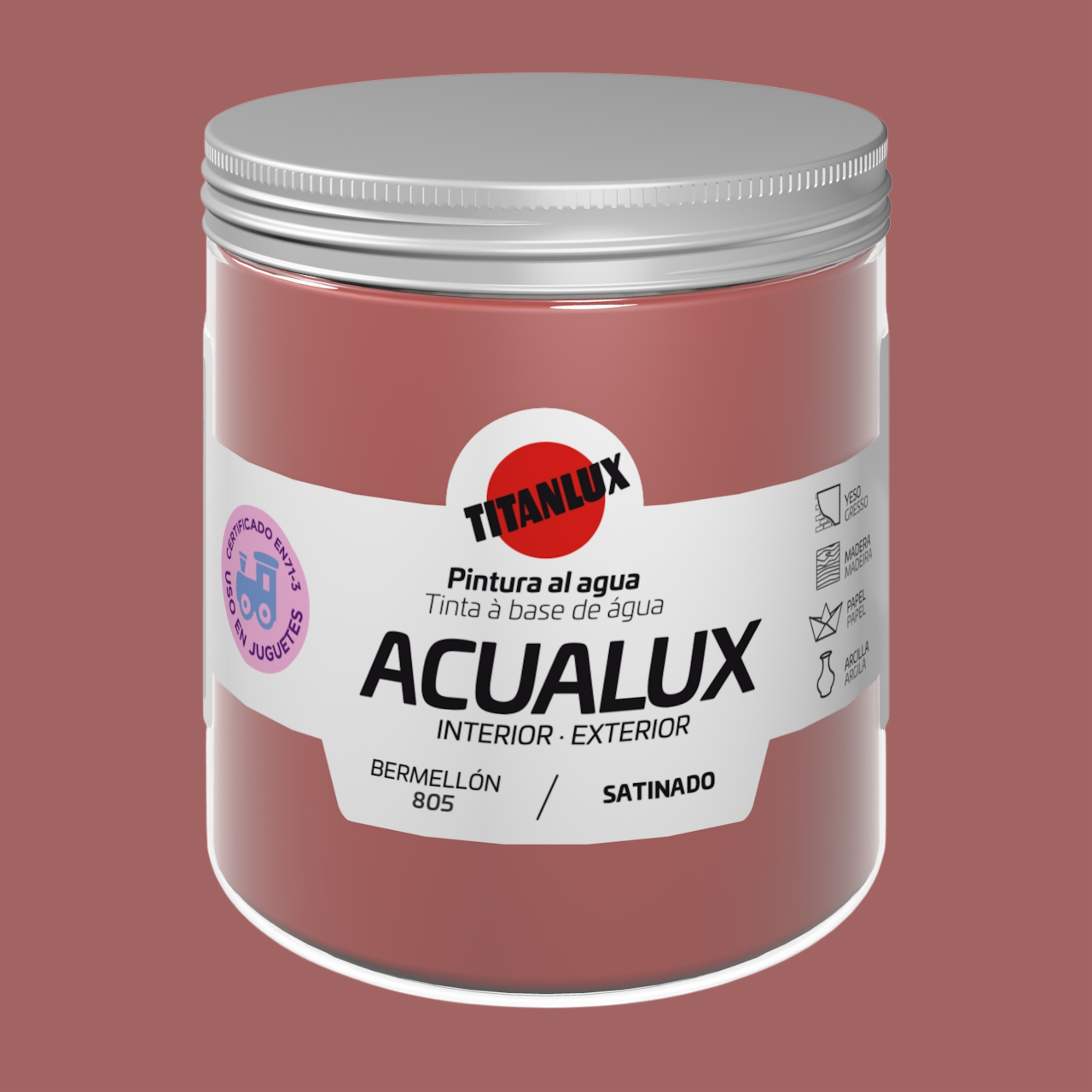 Pintura decorativa efecto liso acualux titanlux 75ml acabado terciopelo