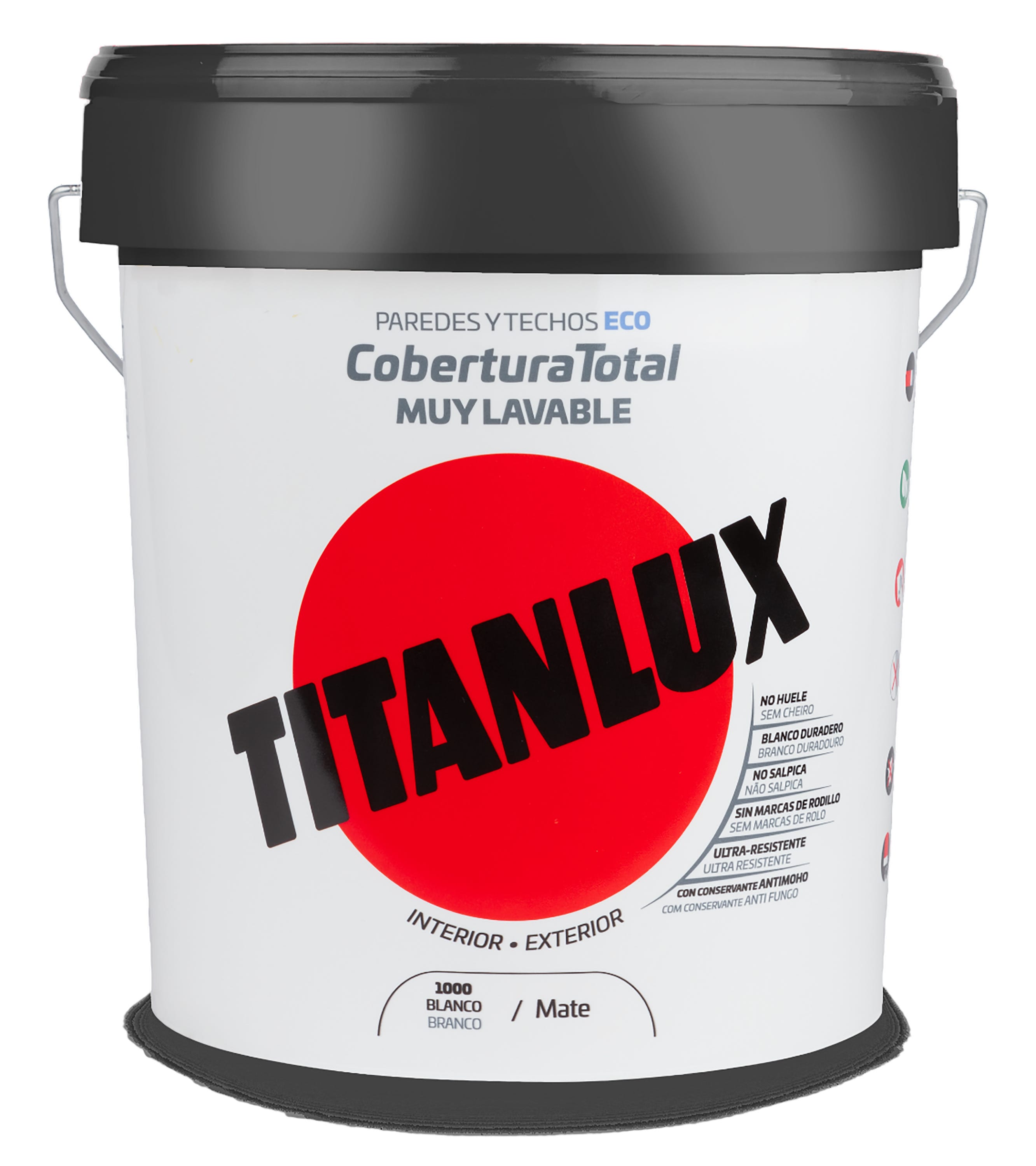Pintura de interior cobertura total TITANLUX color blanco mate 15L para ...