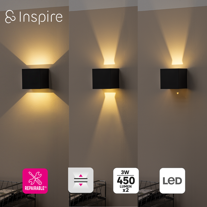 Apliques De Pared Exterior 9W IP65 - Luz Cálida 3000K, Ángulo Ajustable, Blanco (Pack De 2)