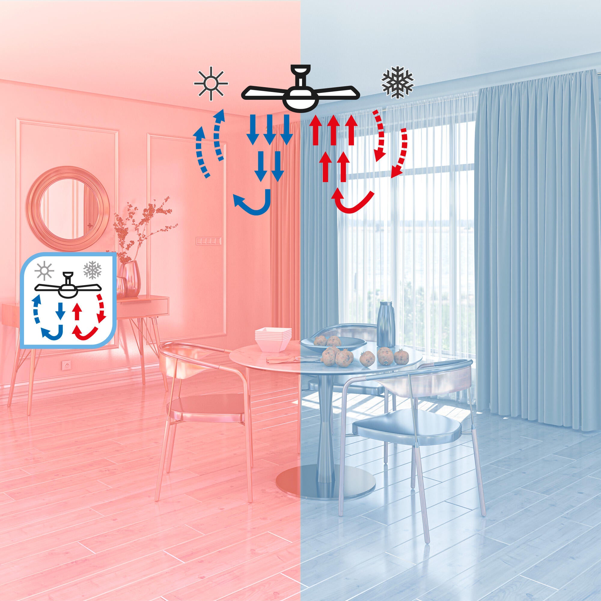 Ventilador de techo sin luz silencioso DC Arte Confort Milano gris 165 cm - 6