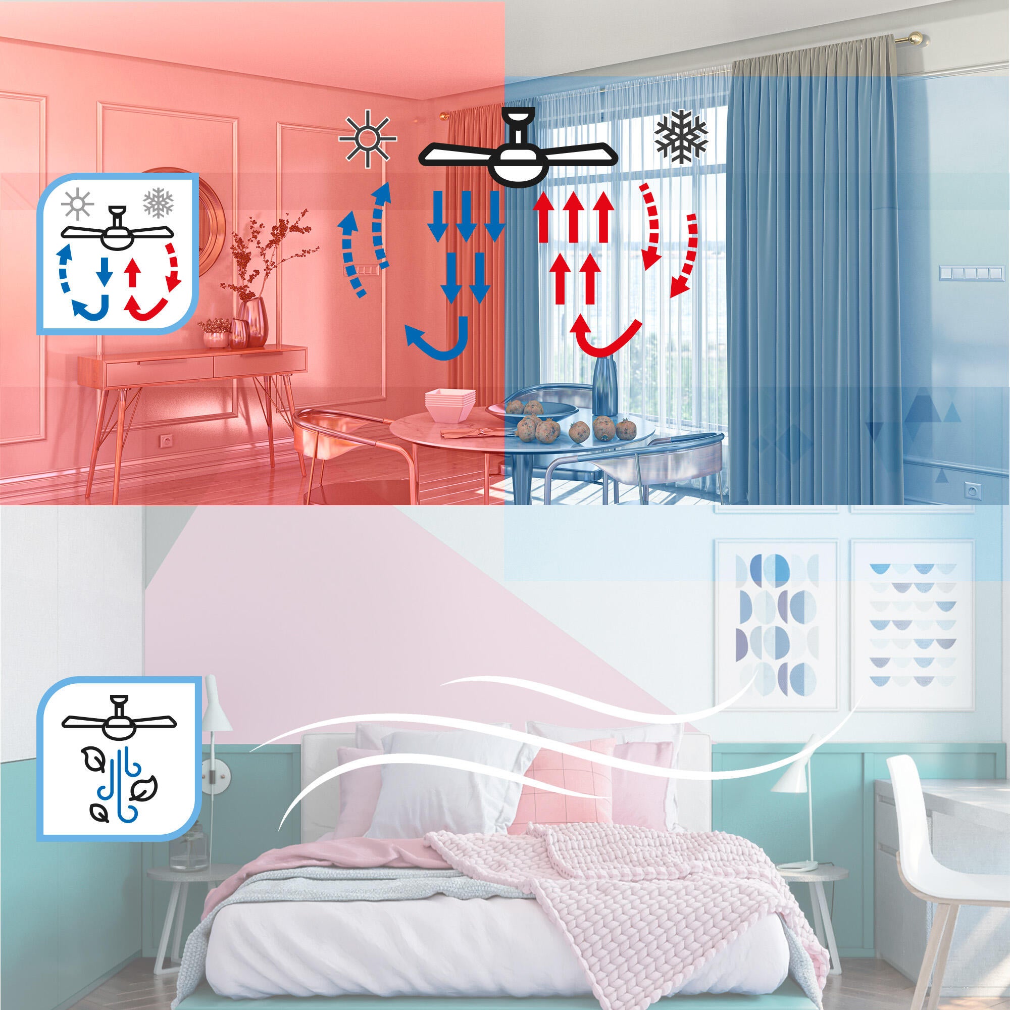 Ventilador de techo sin luz silencioso DC Arte Confort Milano gris 122 cm - 4