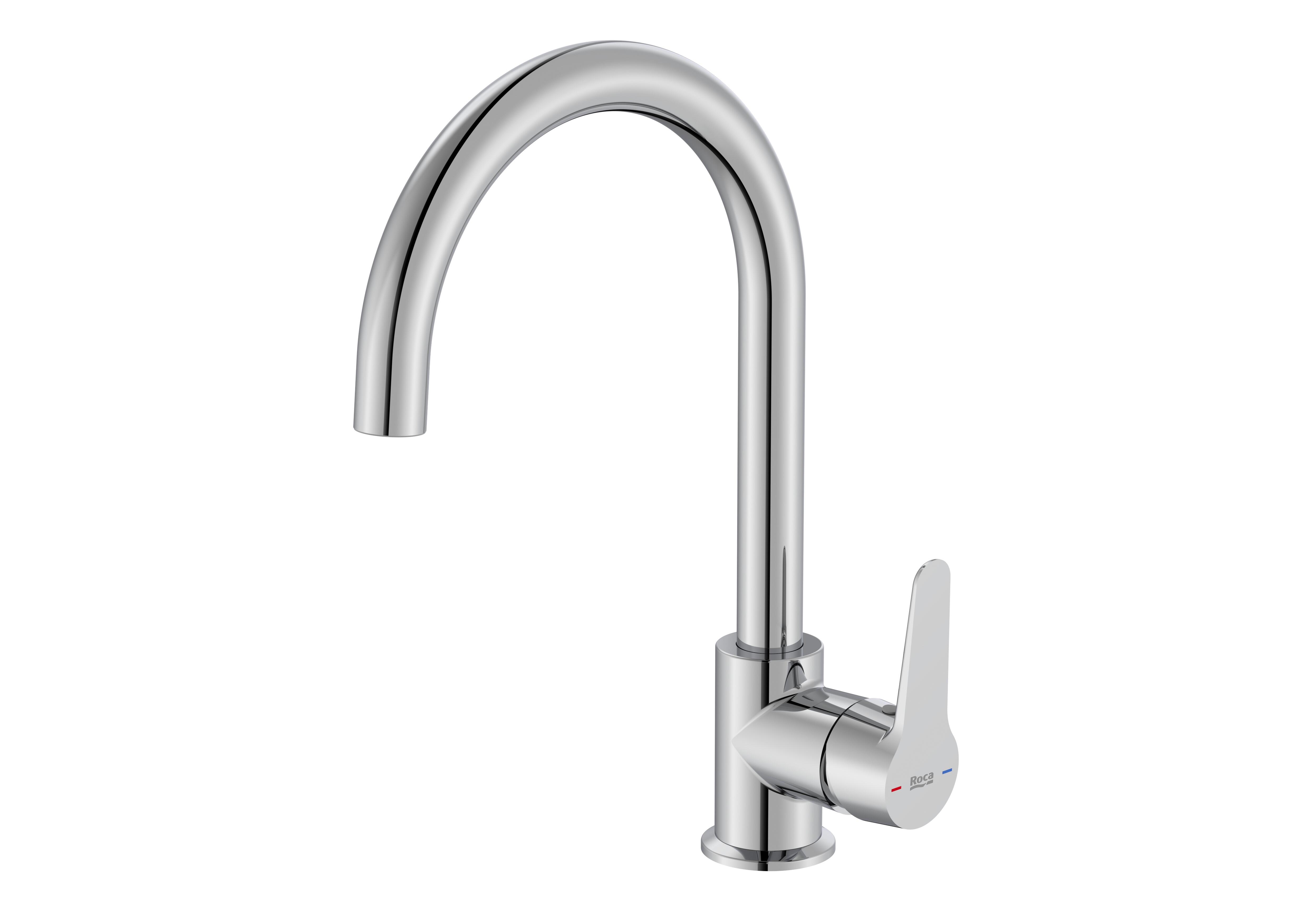 Roca  Grifo De Cocina Monomando Caño Alto Estreia Cromo , Leroy Merlin