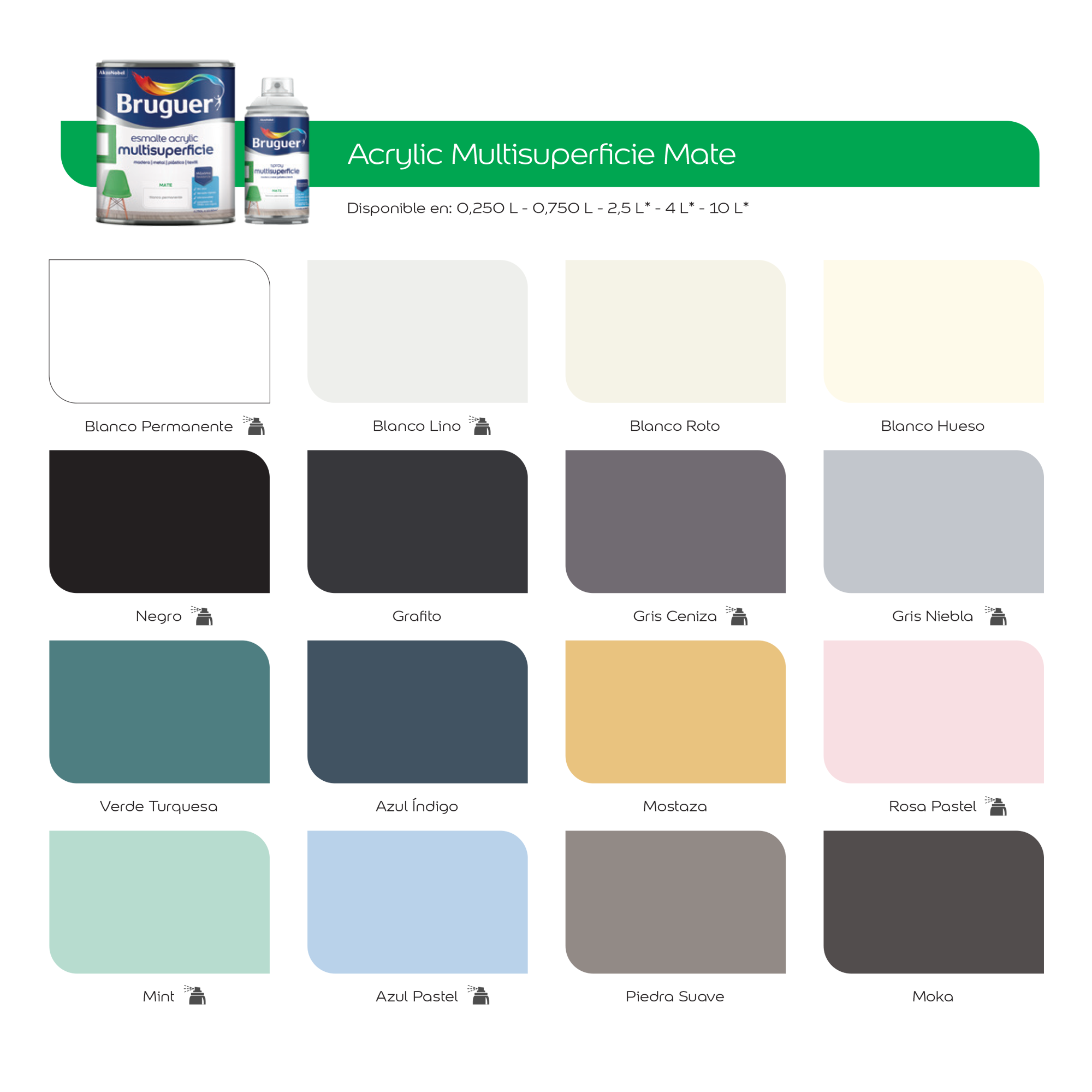 Esmalte de interior Acrylic BRUGUER color azul indigo mate 750ml para puertas, muebles y cerámica - 8