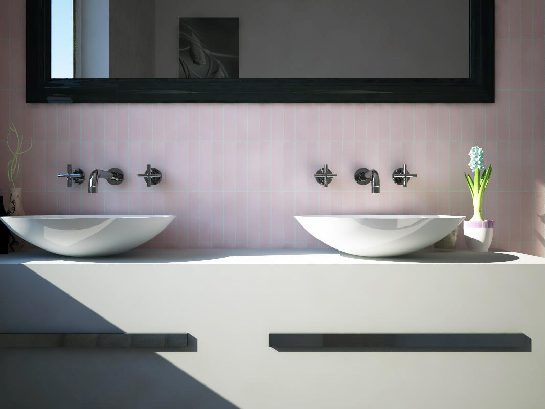 Mosaico Rosa Mosaico in ceramica KitKat L Petal rosa opaco L 28 x L 29.5cm x Sp. 6 ...