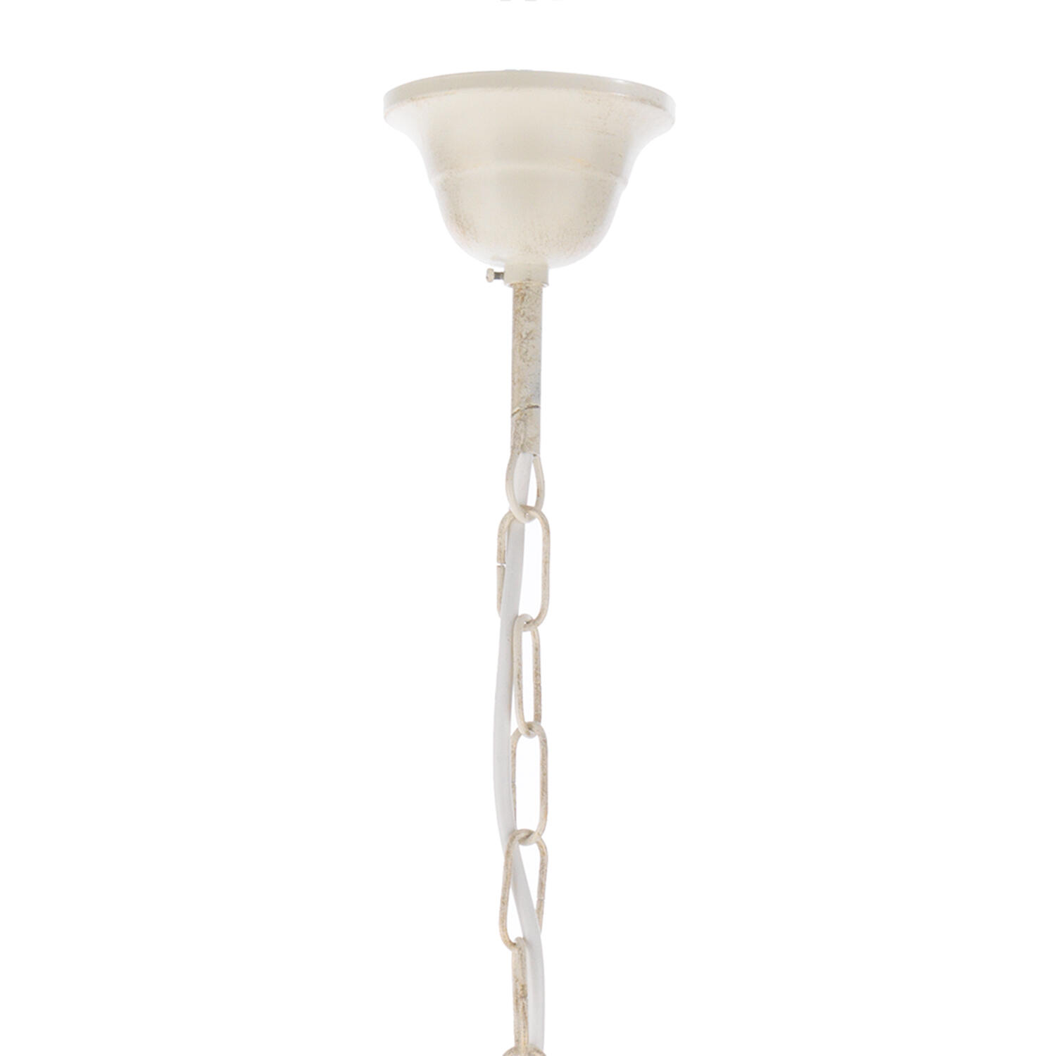 Lampadario Country charm Lampadario DOPPIO GIRO 3 - E14 Bianco beige paralume bianco 3x E14 Ø65cm - 5
