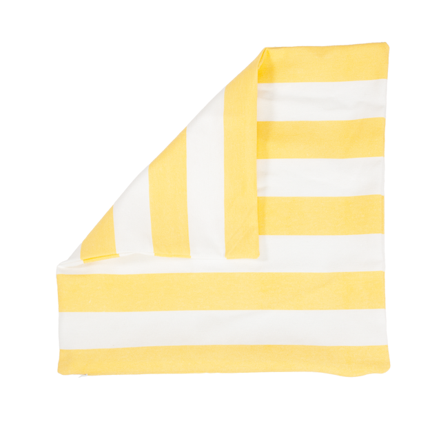 Funda de cojín cuadrada Sigrid algodón poliéster rayas amarillo cool lima con cremallera INSPIRE 45 x 45 cm