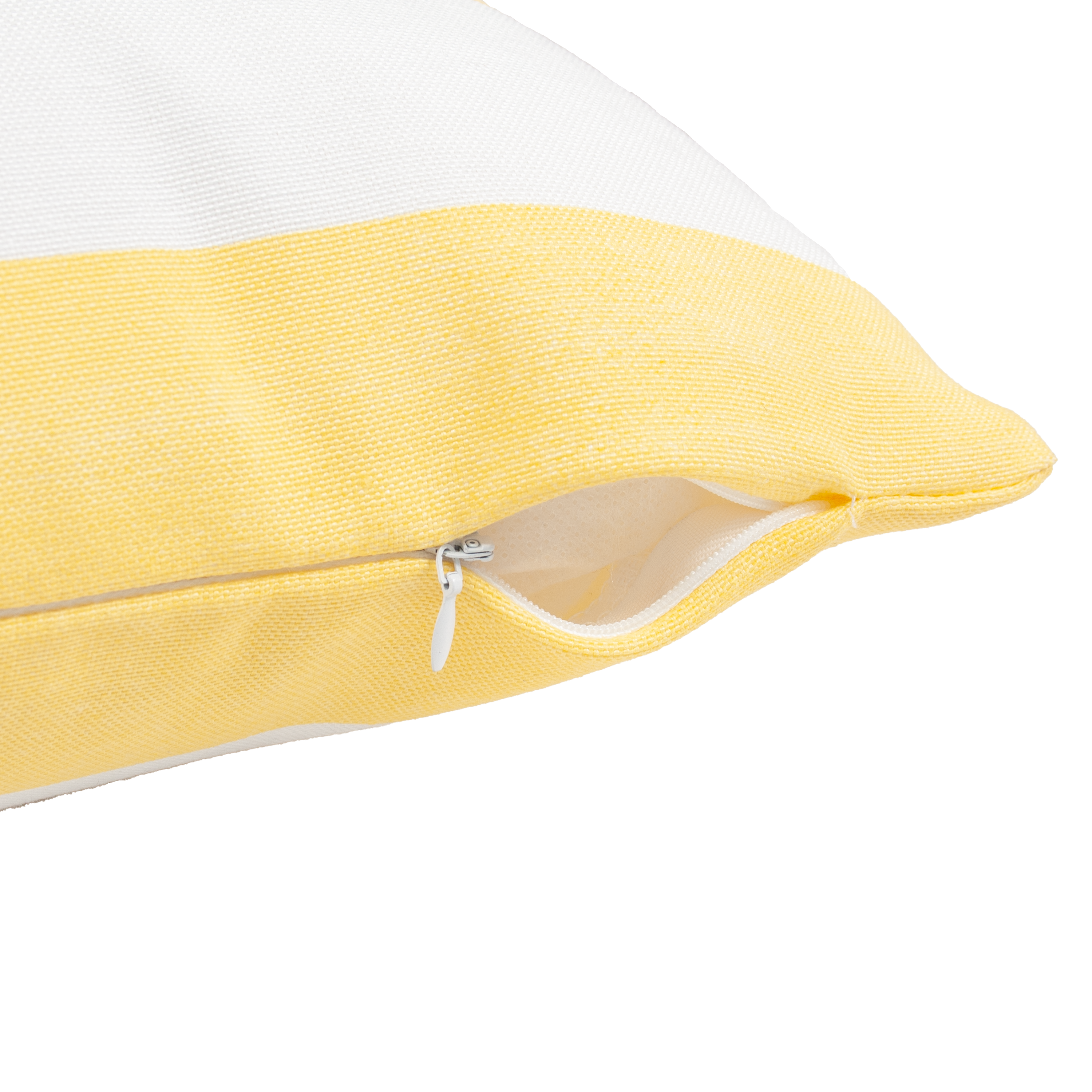 Funda de cojín cuadrada Sigrid algodón poliéster rayas amarillo cool lima con cremallera INSPIRE 45 x 45 cm - 7