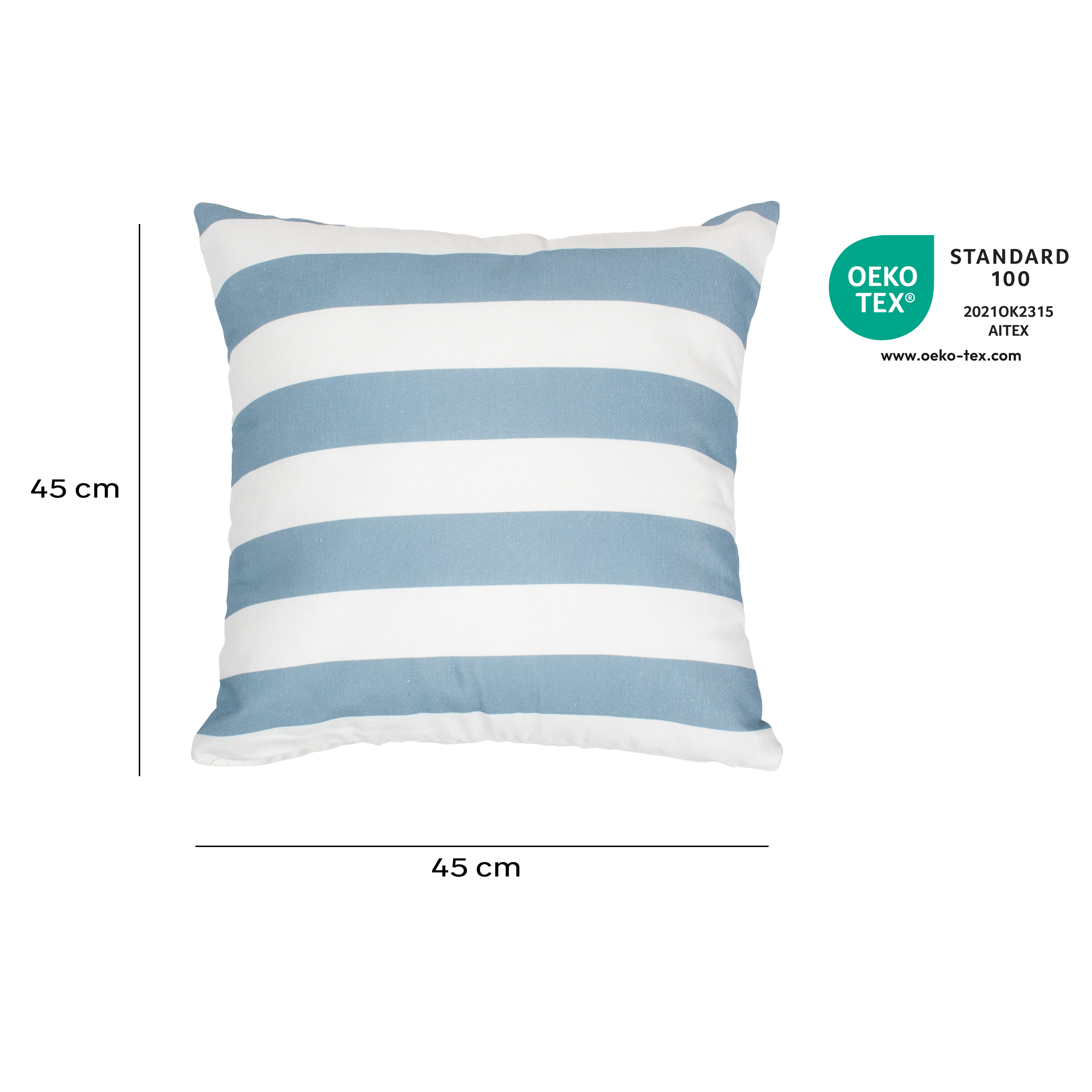 Fronha de almofada Sigrid 45x45cm azul branco Inspire - 3