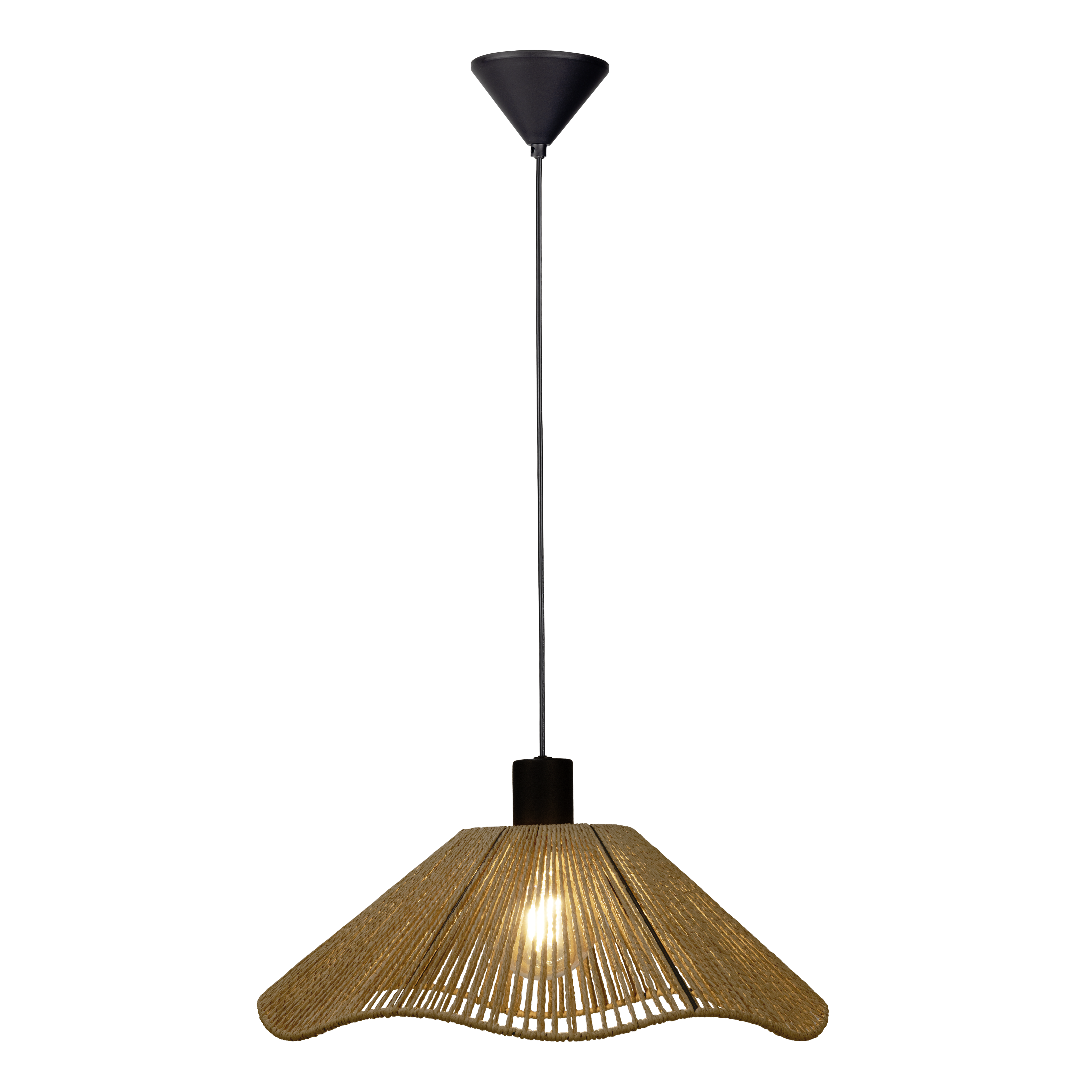 Lámpara de techo colgante de fibra natural beige 1 luz E27 Siruela ø40 cm - 2