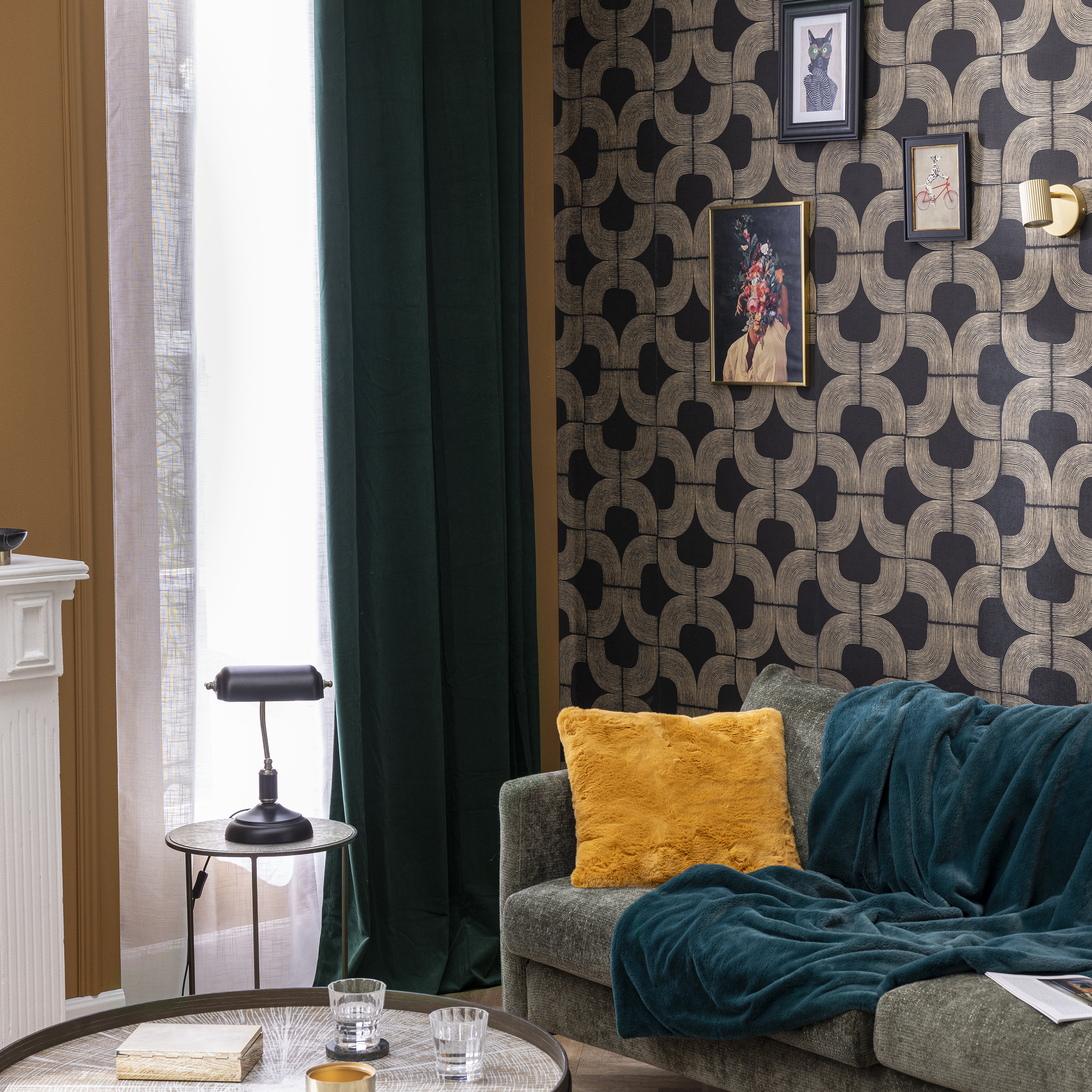 Rideau tamisant, New clarks, vert H.280 x l.140 cm INSPIRE - 4