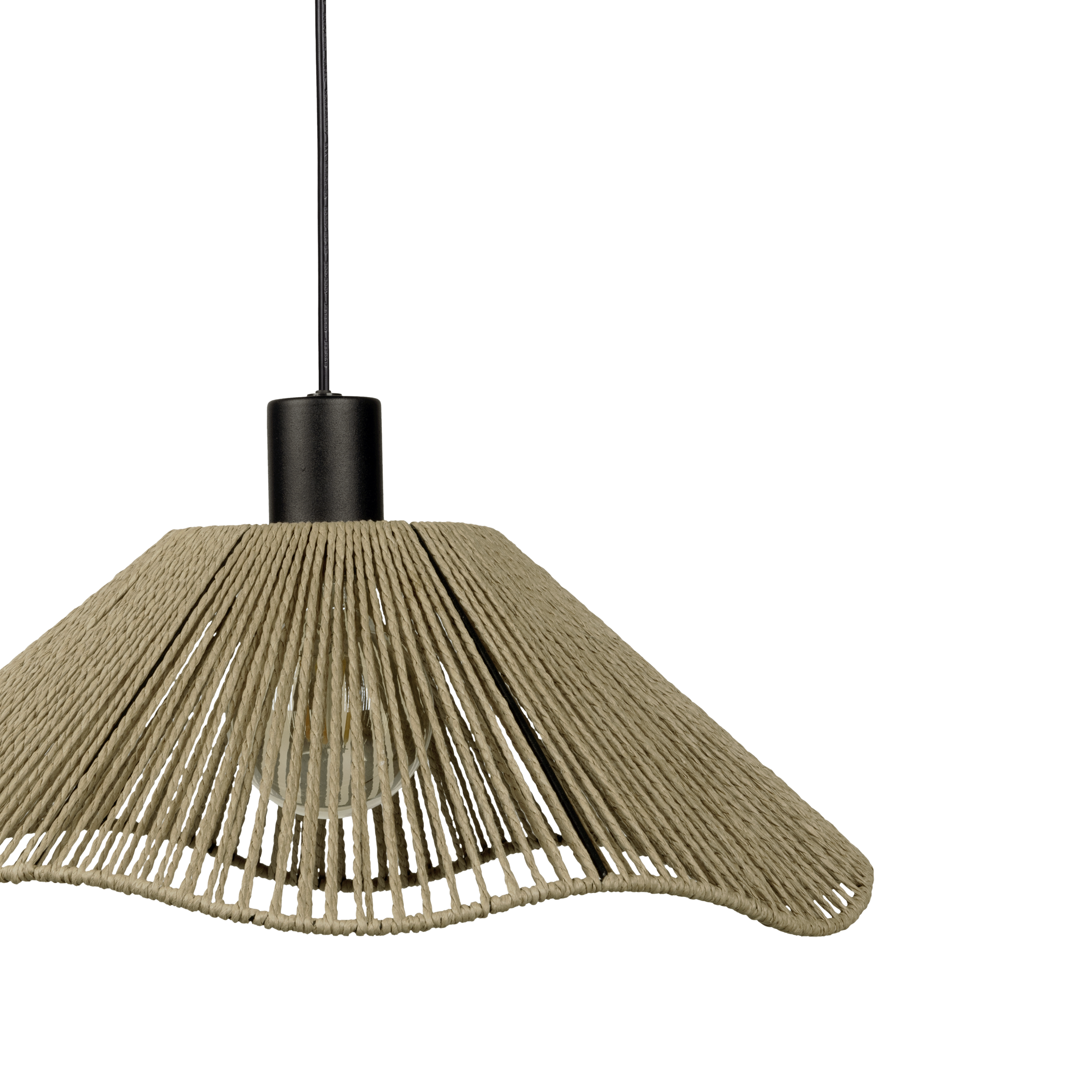 Lámpara de techo colgante de fibra natural beige 1 luz E27 Siruela ø40 cm - 4
