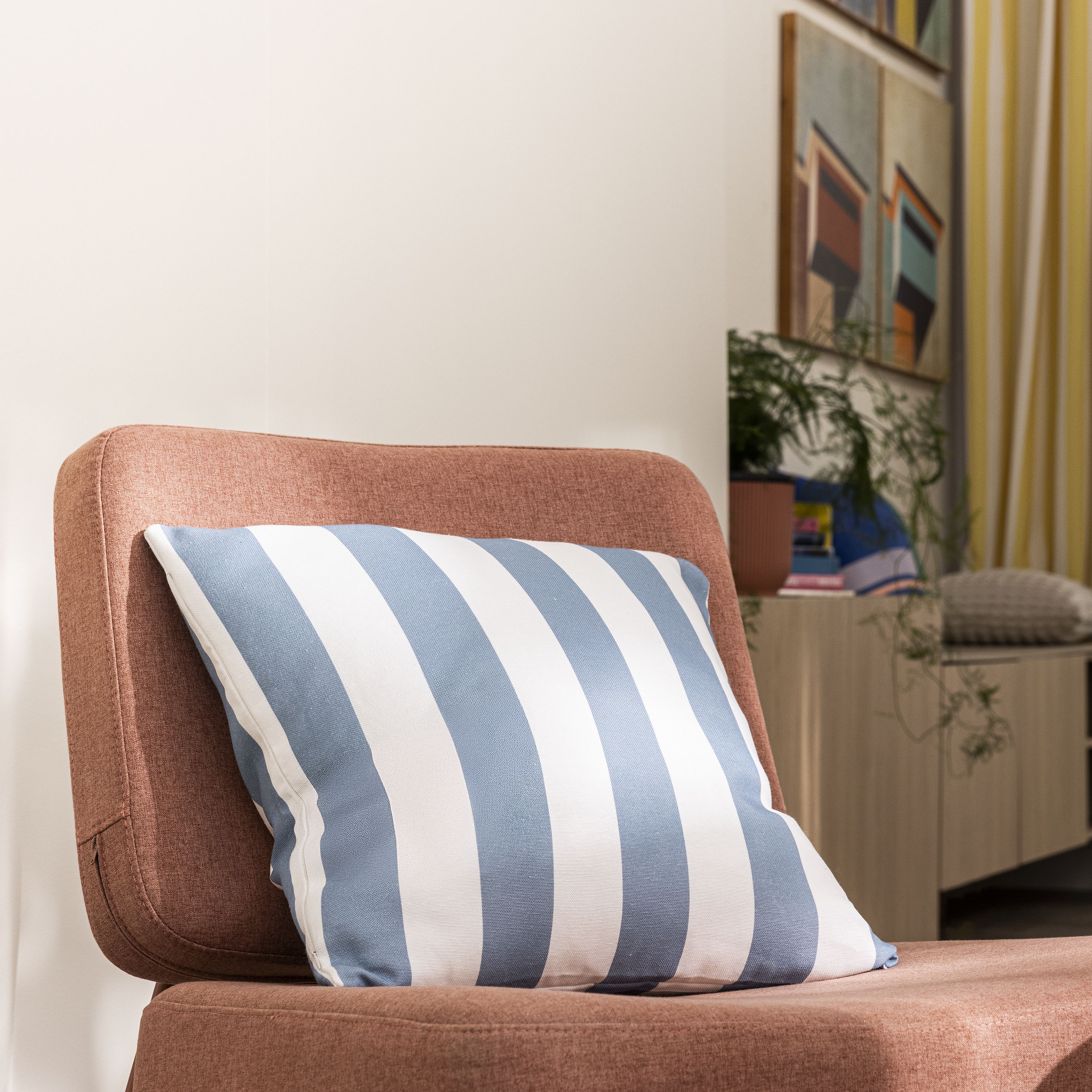 Fronha de almofada Sigrid 45x45cm azul branco Inspire - 11