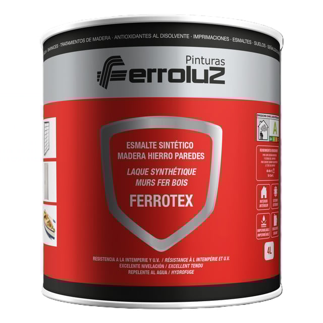 BASE ESMALTE SINTÉTICO BRILLANTE FERROTEX 750ML TONOS CLAROS