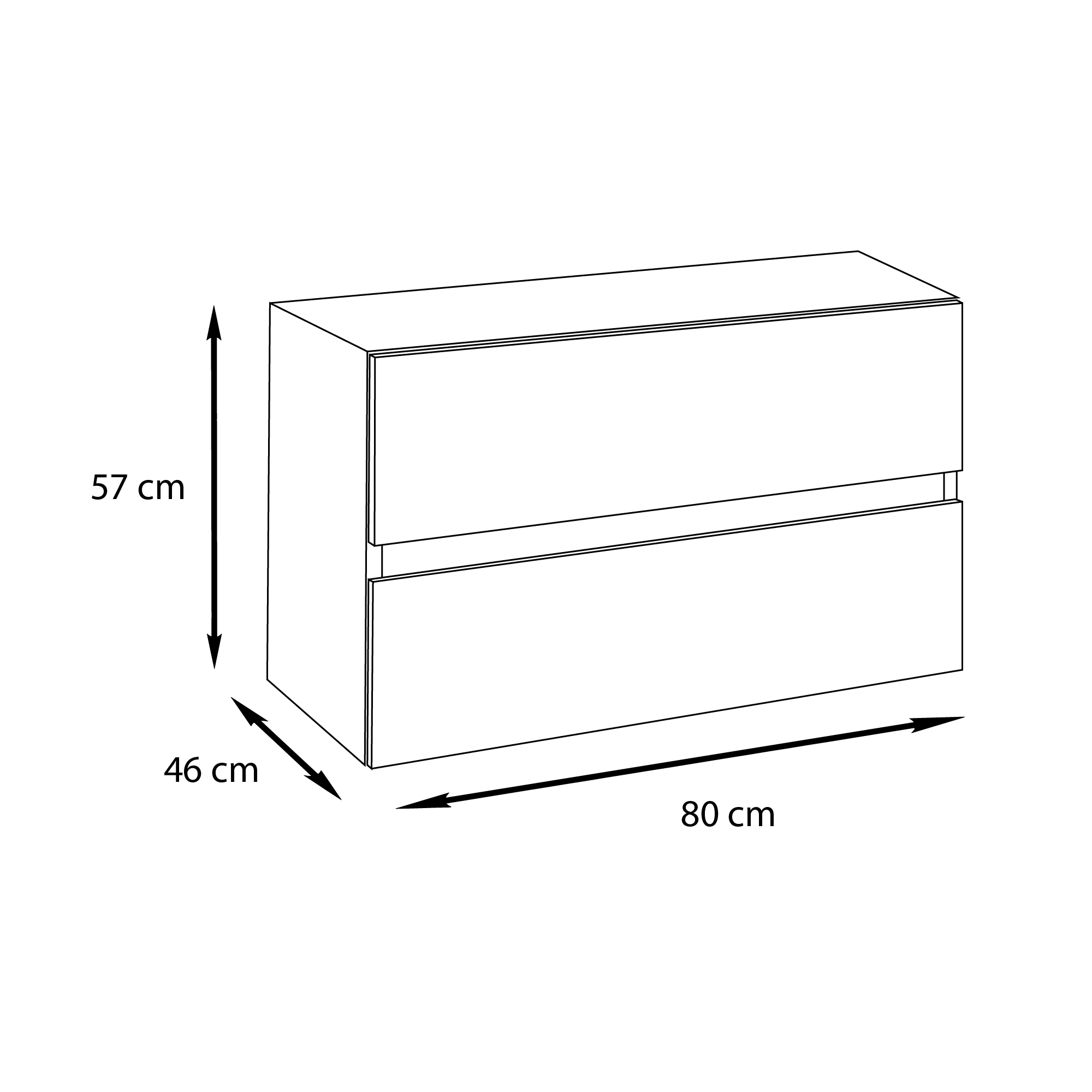 Mobile bagno sospeso con lavabo L 80 x H 57 x P 46 cm rovere scuro in truciolare 2 cassetti per vasca centrale Kora - 4