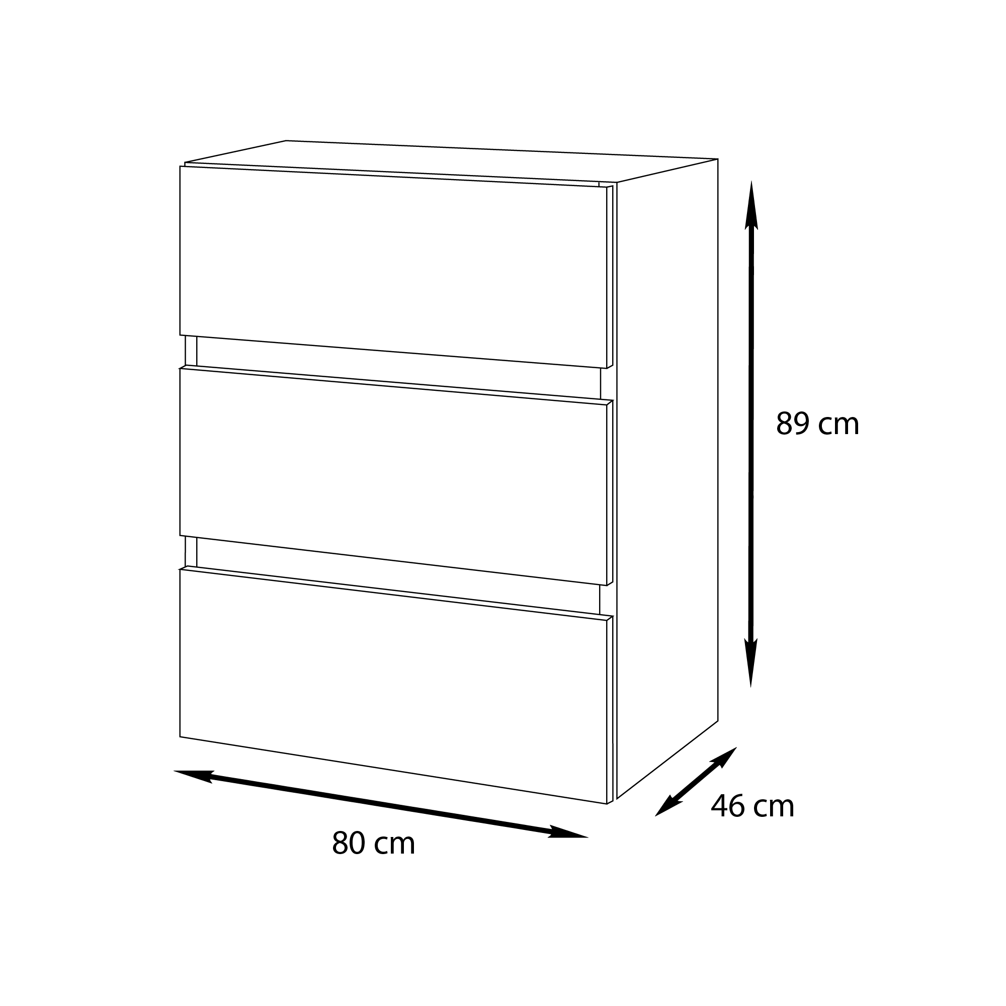 Mobile bagno da terra con lavabo L 80 x H 89 x P 46 cm rovere scuro 3 cassetti per vasca centrale Kora - 4