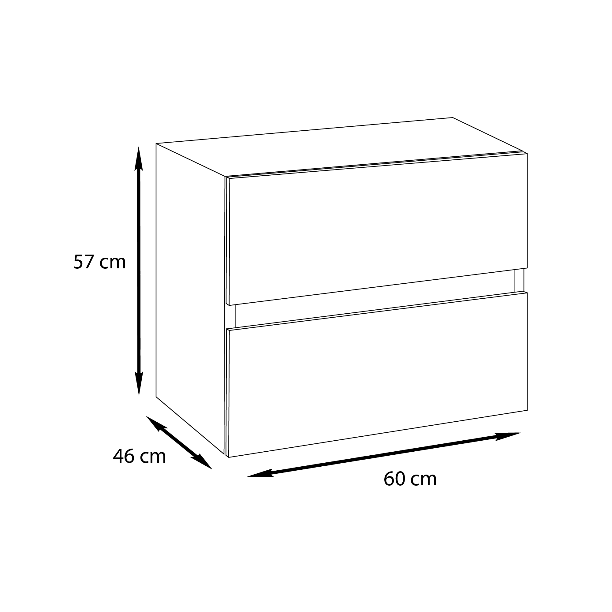 Mobile bagno sospeso con lavabo L 60 x H 57 x P 46 cm olmo rousseau in truciolare 2 cassetti per vasca centrale Kora - 4