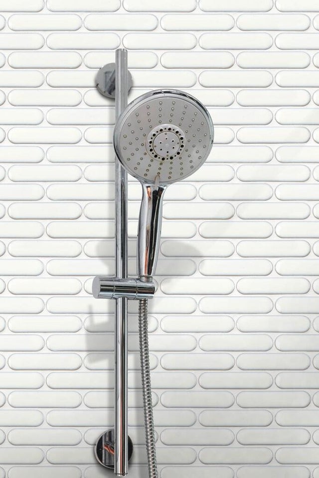 Piastrella Mosaico in ceramica Osvego Sidney bianco lucido L 30 x L 30cm x Sp. 6 mm