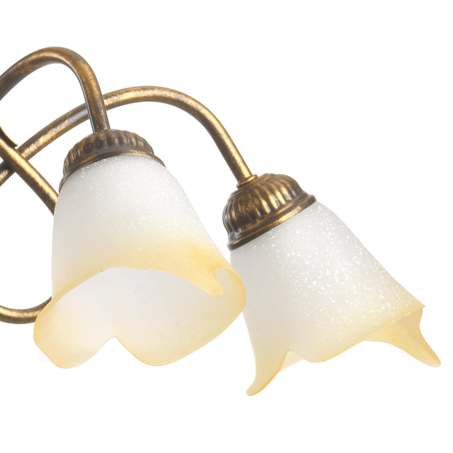 Lampadario Country charm Lampadario DOPPIO GIRO 5 - E14 beige paralume bianco 5x E14 Ø75cm - 5