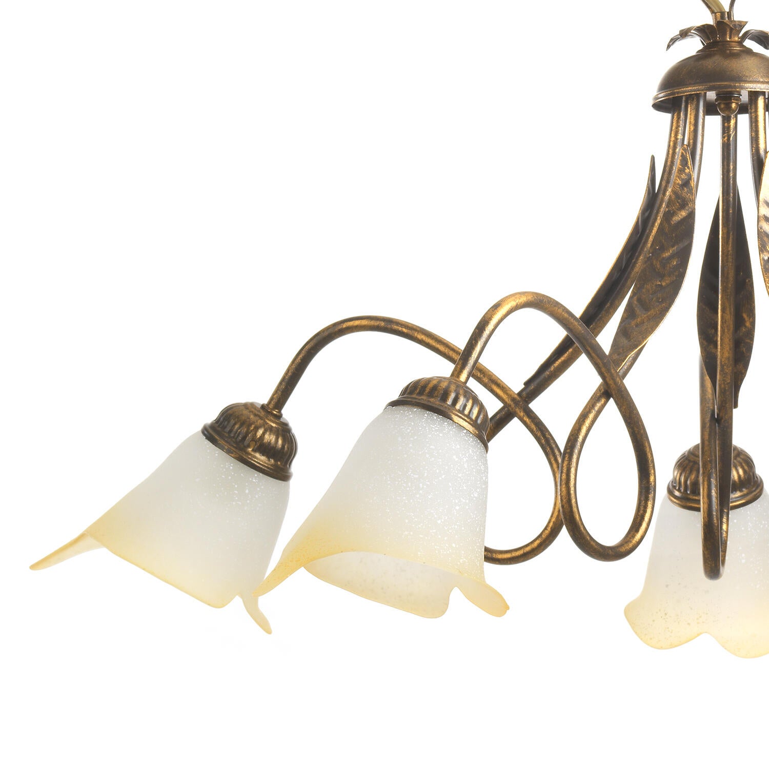 Lampadario Country charm Lampadario DOPPIO GIRO 5 - E14 beige paralume bianco 5x E14 Ø75cm - 4