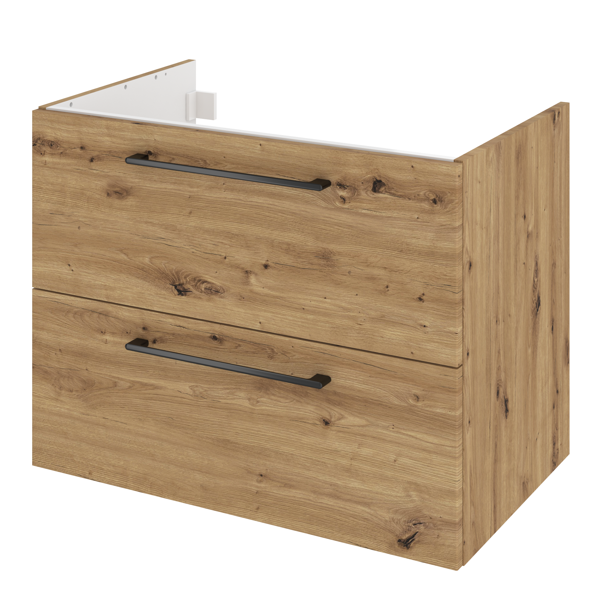 Szafka pod umywalkę wisząca Remix 75x46x58 cm brązowa złoty dąb Sensea