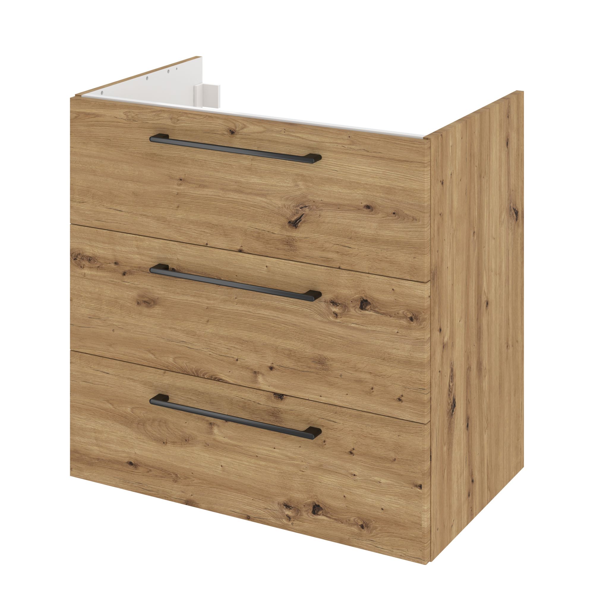 Szafka pod umywalkę wisząca Remix 60x46x58 cm brązowa złoty dąb Sensea